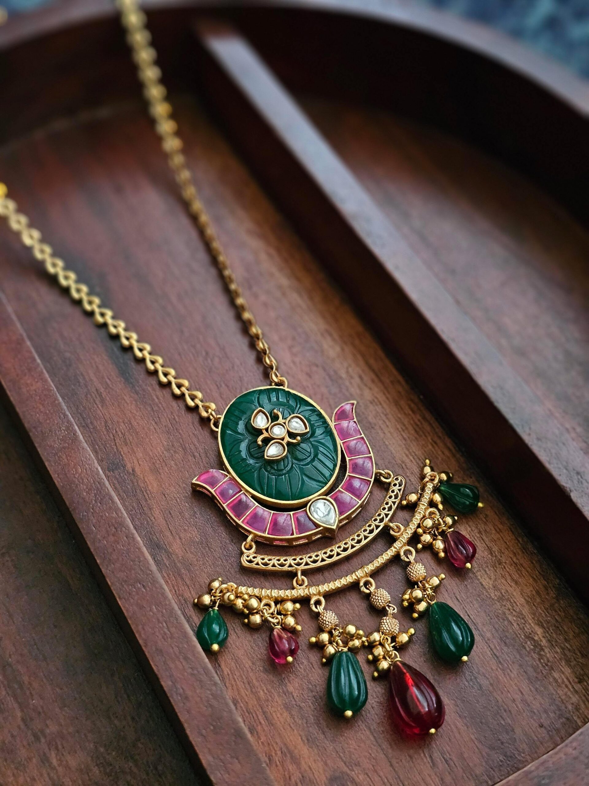 Janvi handcrafted delicate necklace Thumbnail