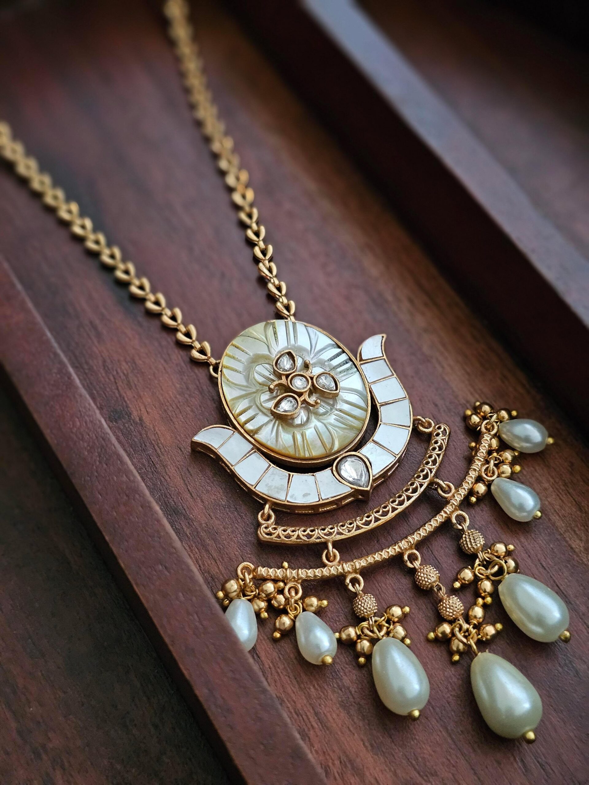 Janvi handcrafted delicate necklace Thumbnail