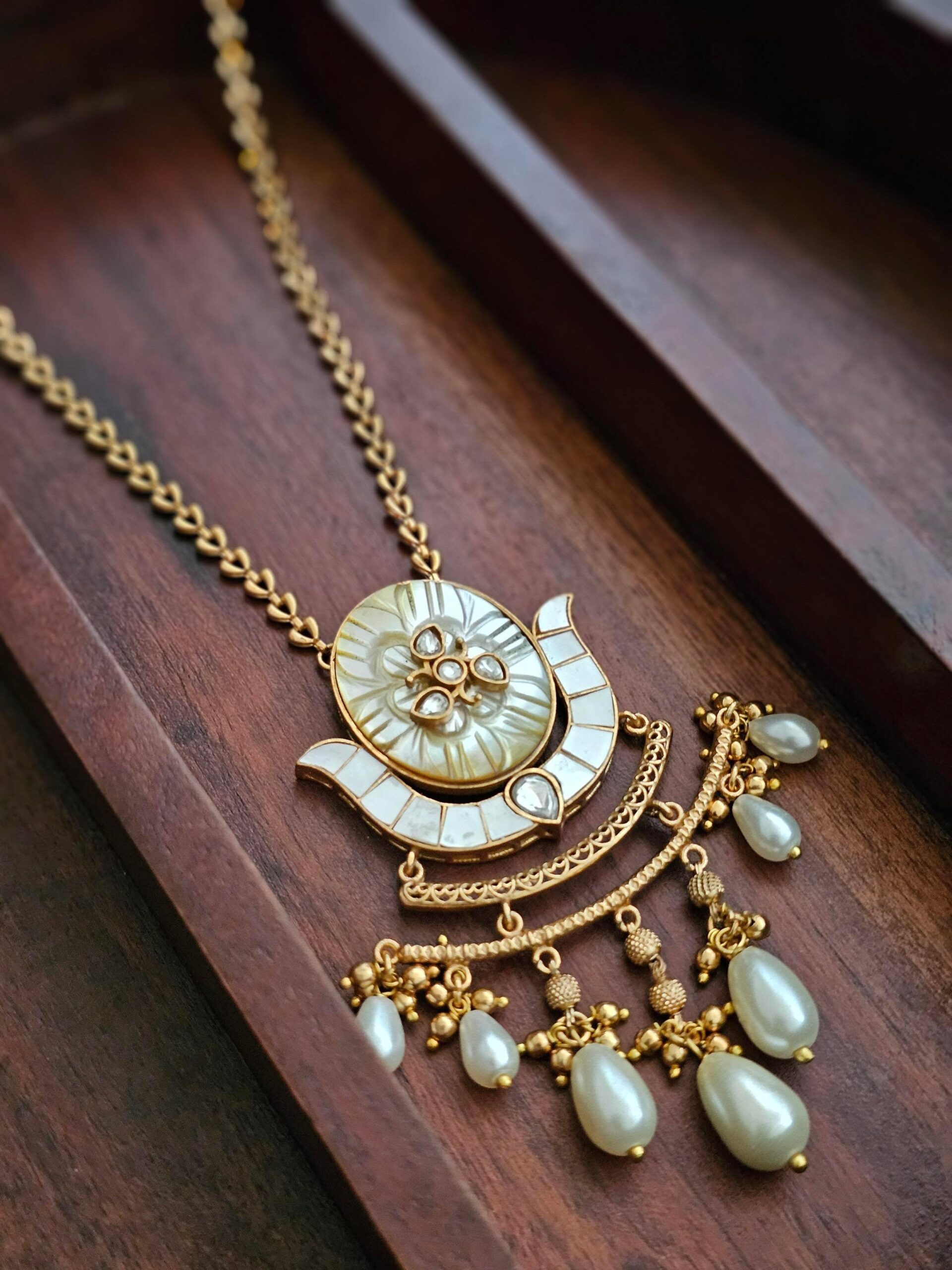 Janvi handcrafted delicate necklace Thumbnail