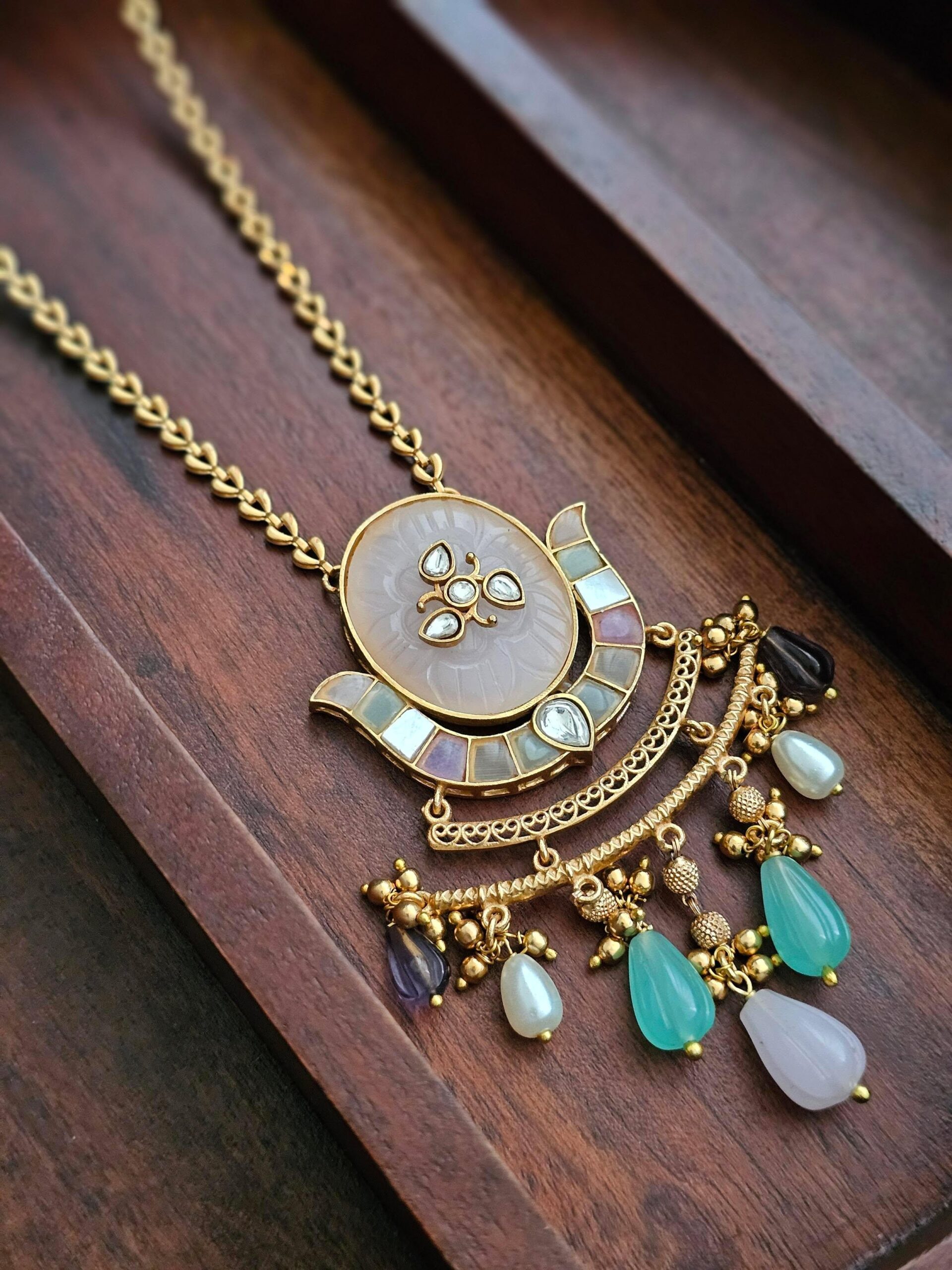 Janvi handcrafted delicate necklace Thumbnail