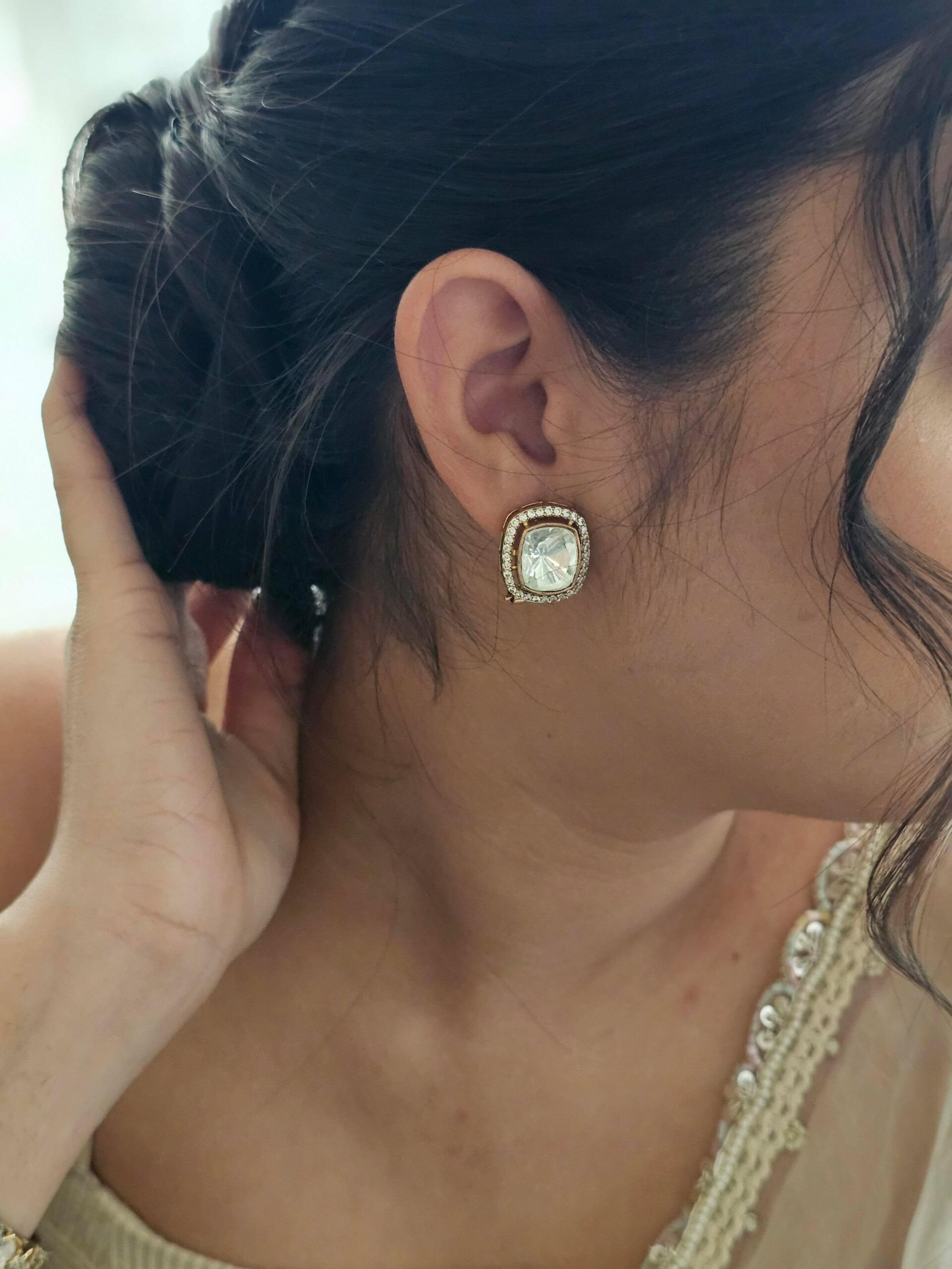 Reyana polki studs and ring Thumbnail