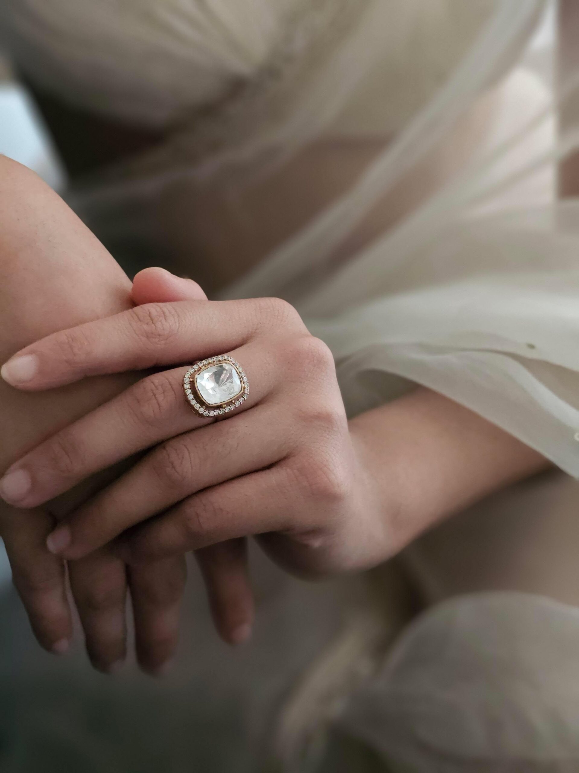 Reyana polki studs and ring Thumbnail