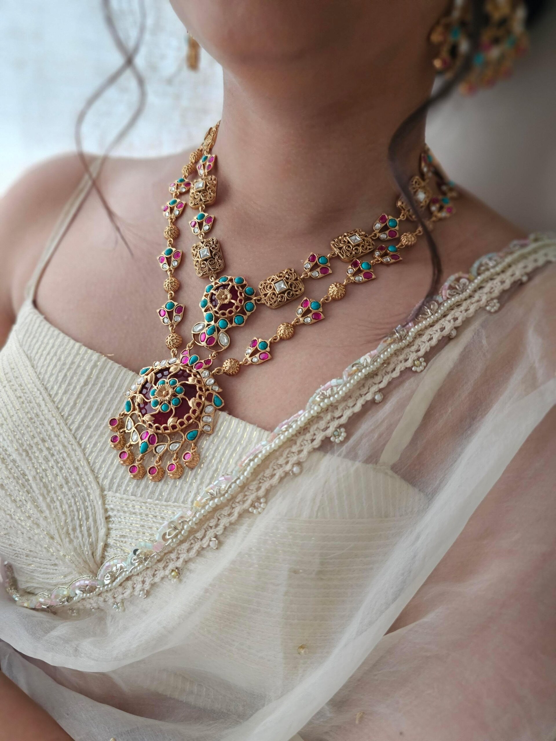 Nitya handcrafted quartz necklace Thumbnail