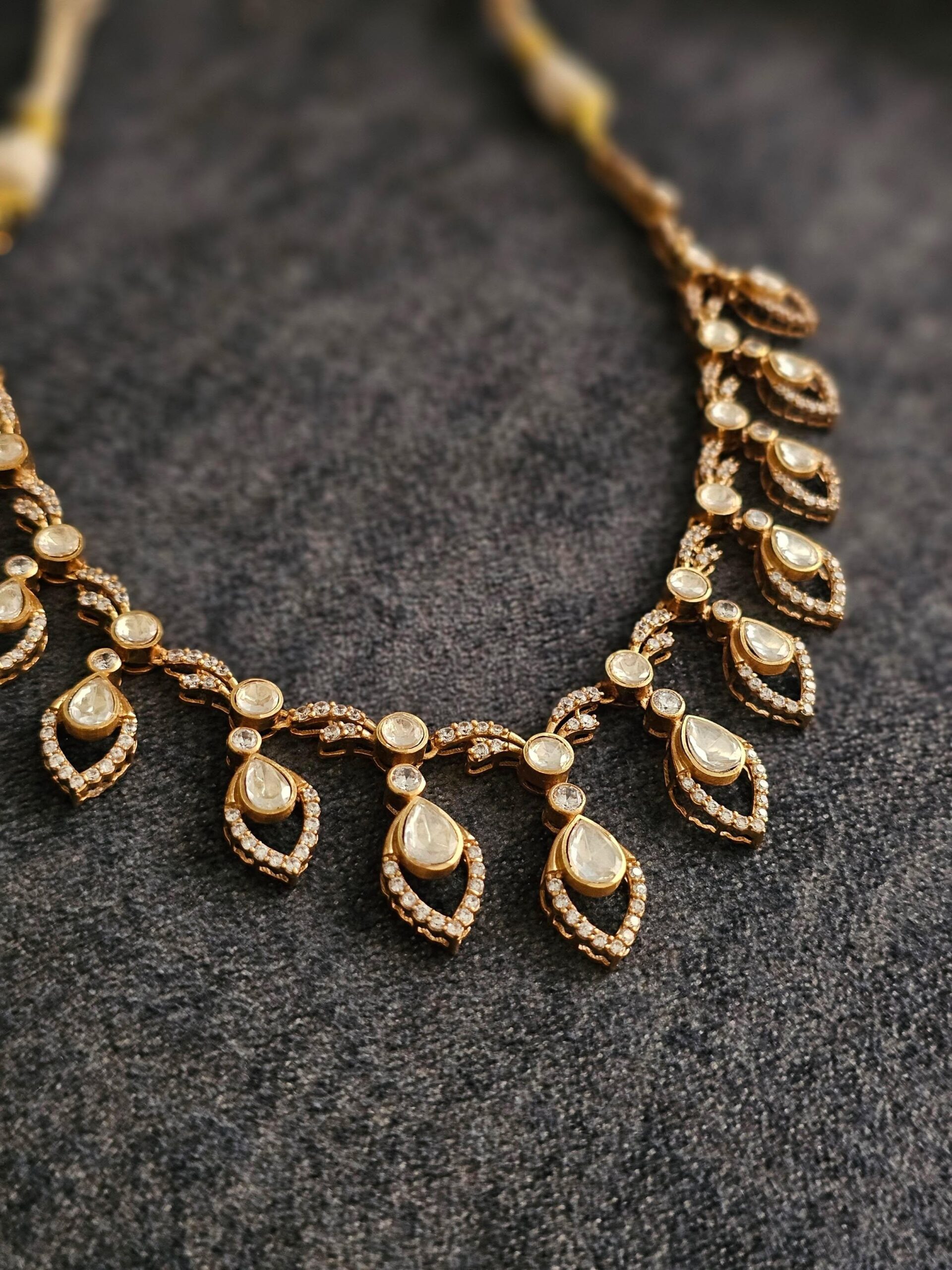 Shivaya delicate polki necklace Thumbnail