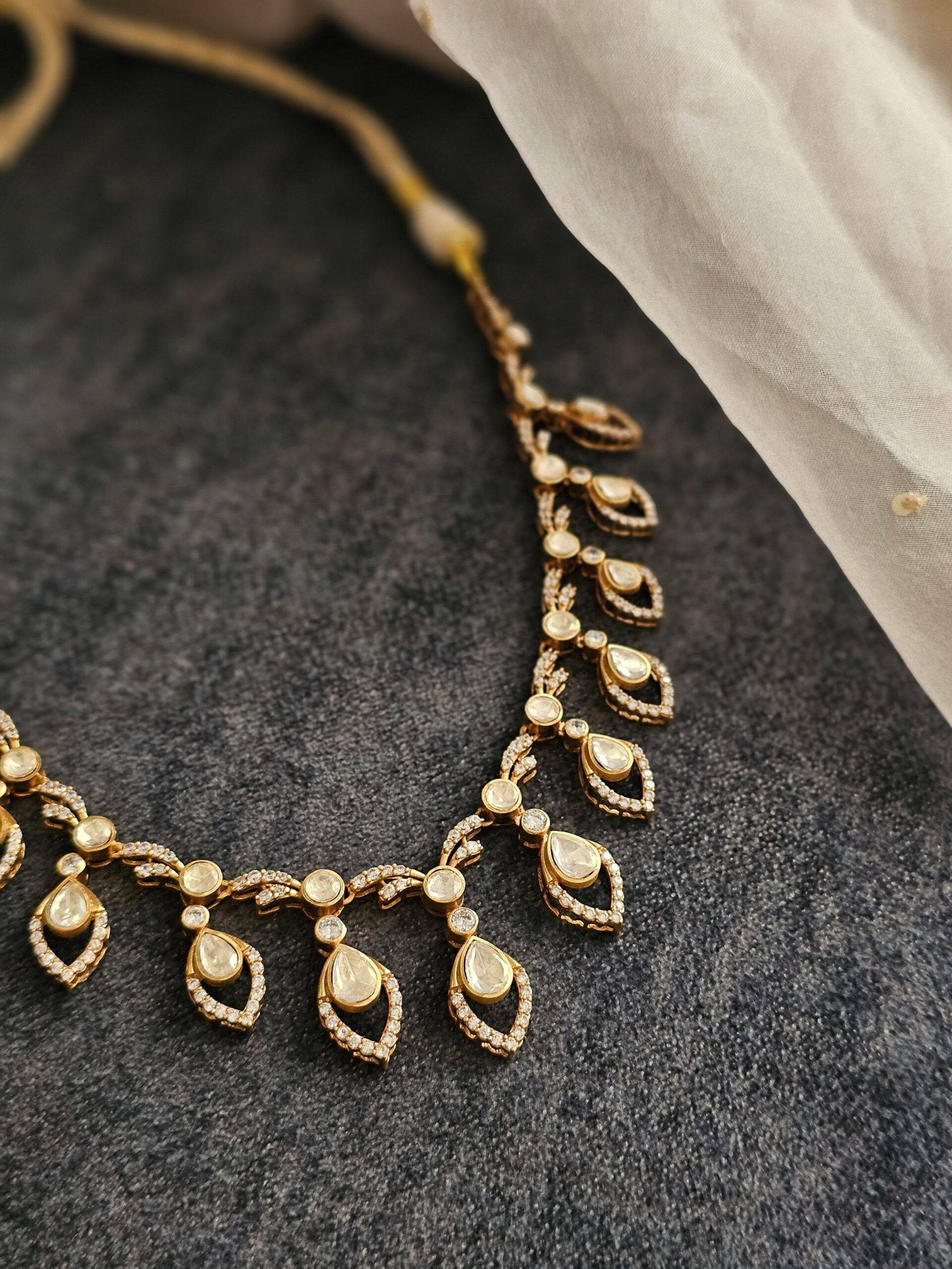 Shivaya delicate polki necklace Thumbnail