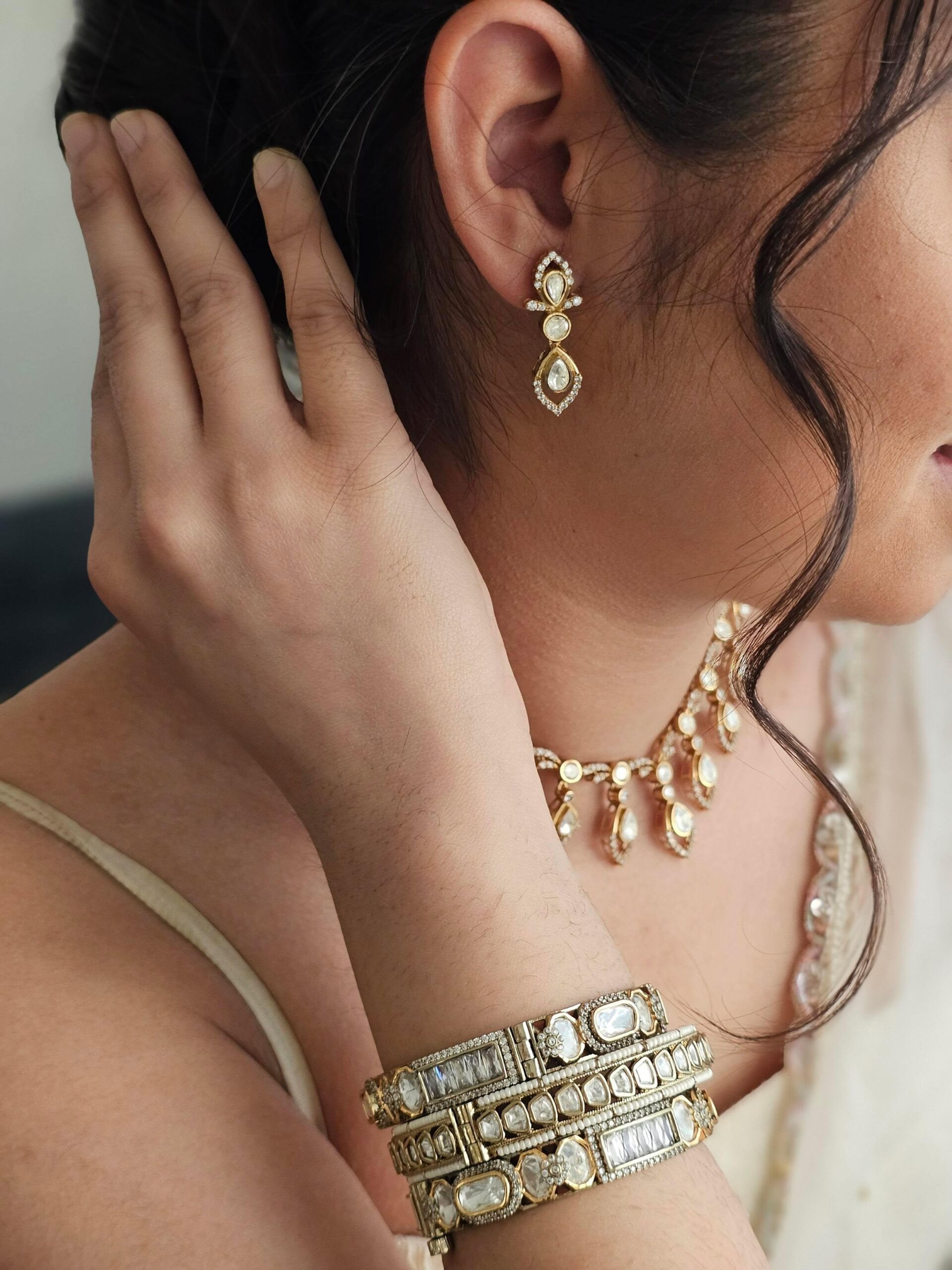 Shivaya delicate polki necklace Thumbnail