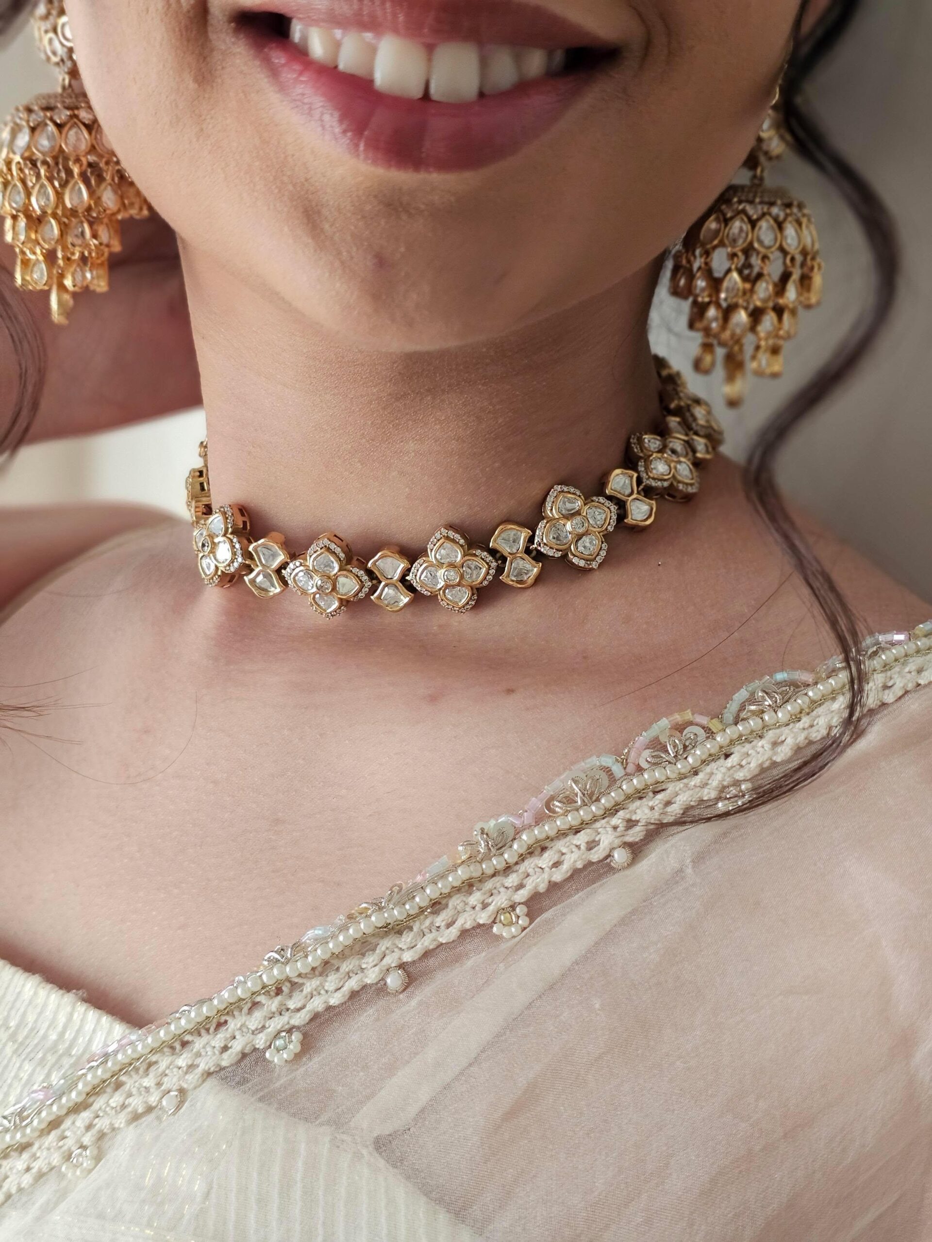 Rosa delicate polki necklace Thumbnail