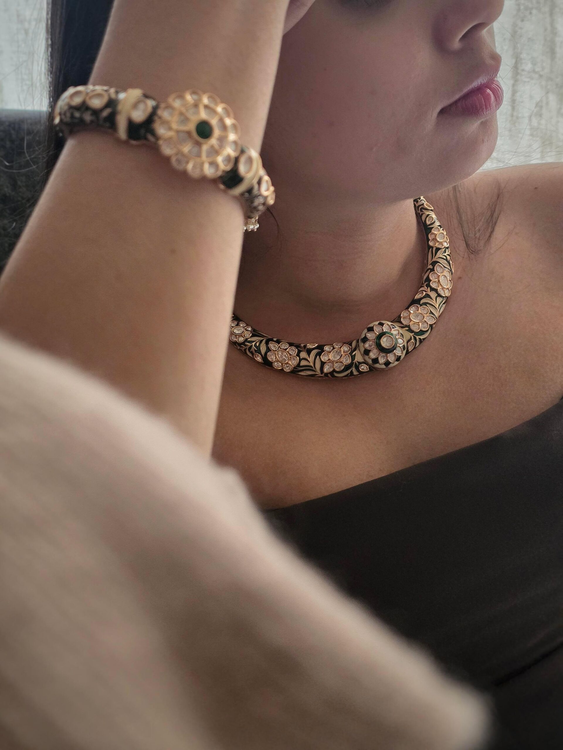 Radha meenakari hasli with jhumki Thumbnail