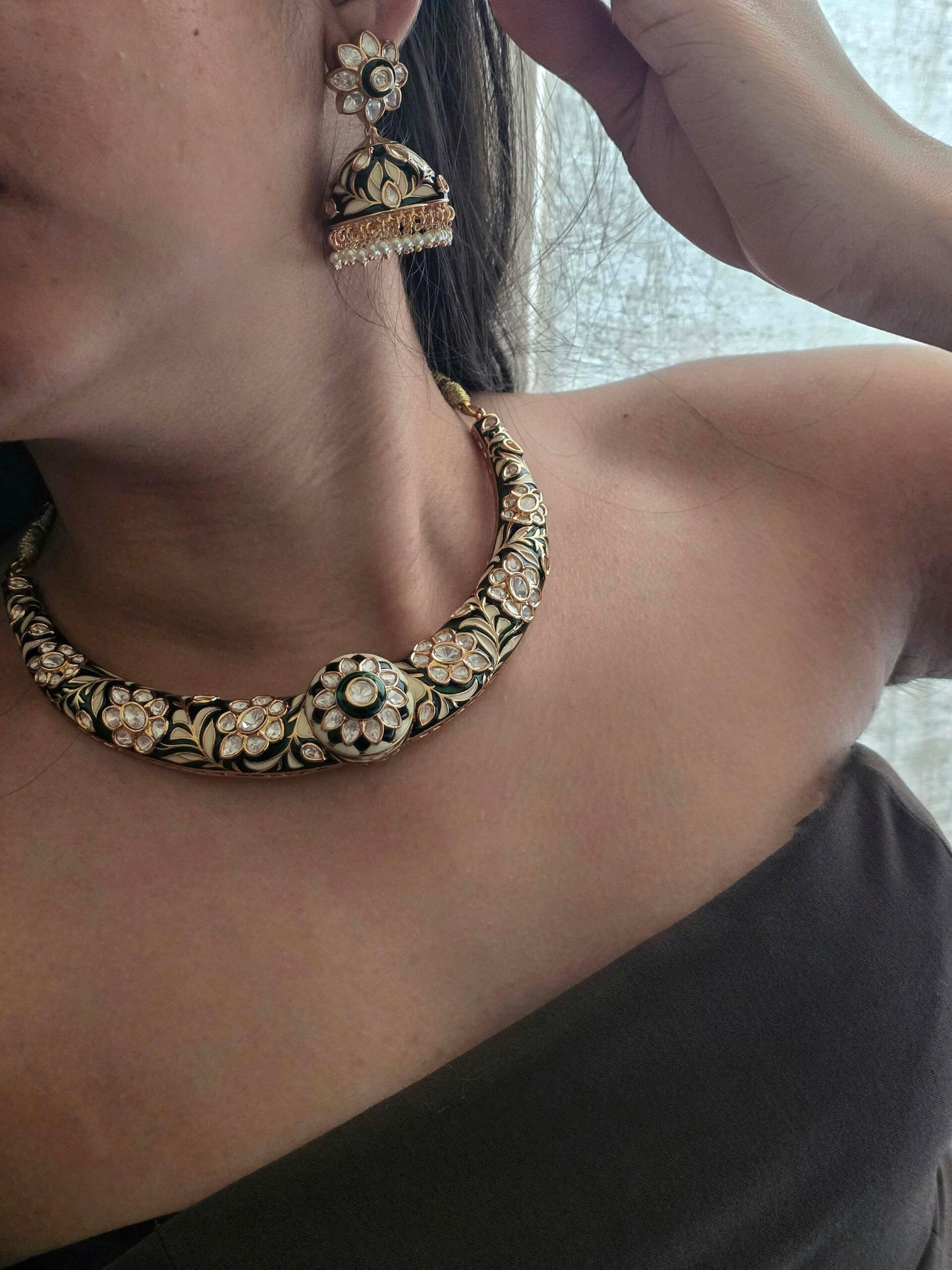 Radha meenakari hasli with jhumki Thumbnail