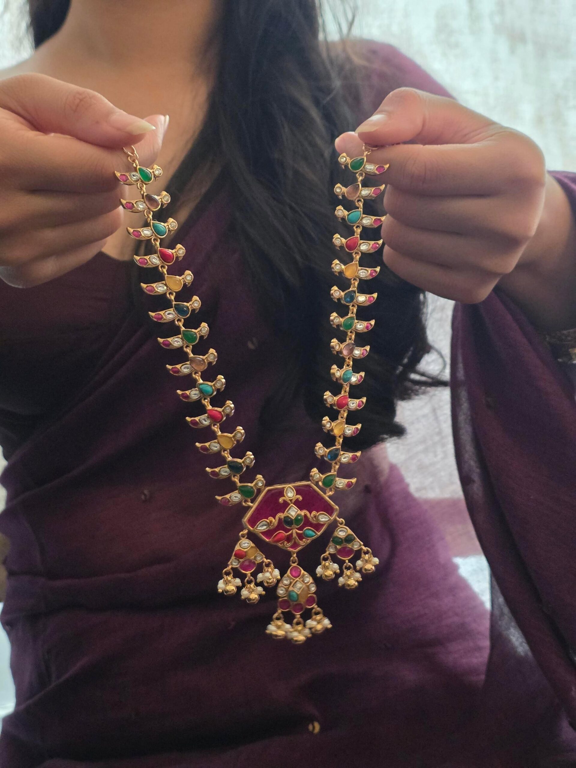 Harshika quartz and polki necklace Thumbnail