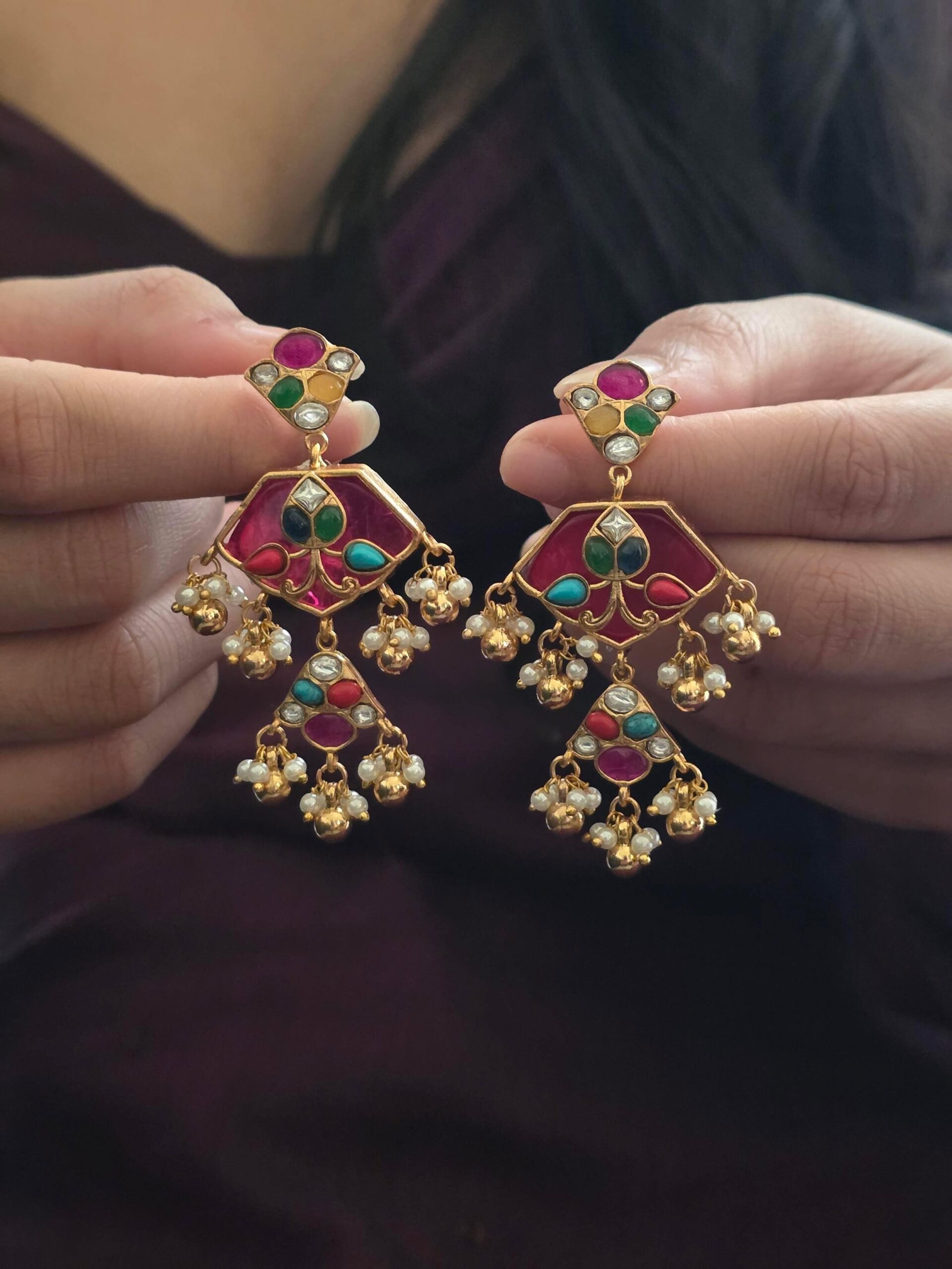 Harshika quartz and polki necklace Thumbnail