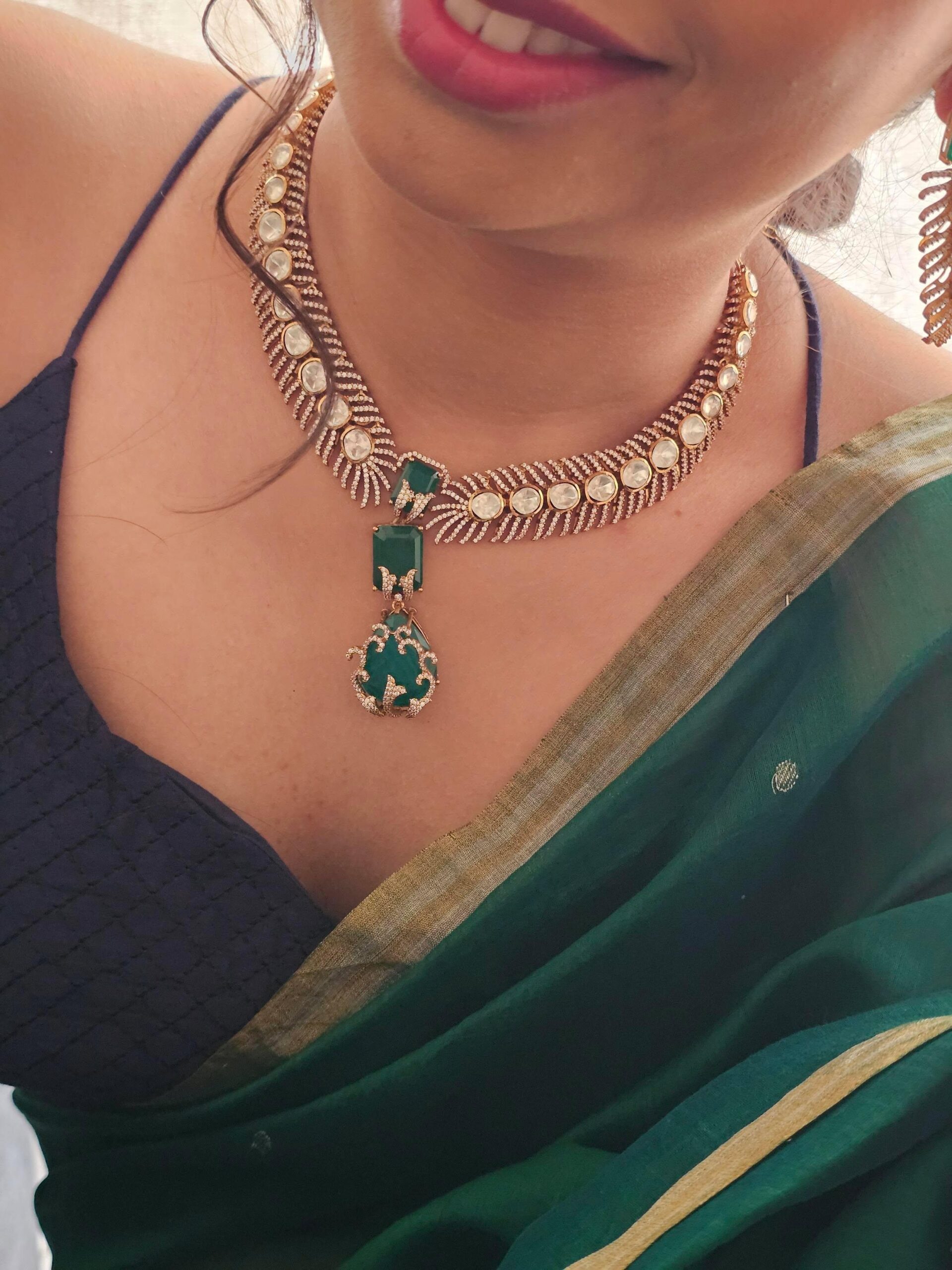 Hiya quartz and polki necklace Thumbnail