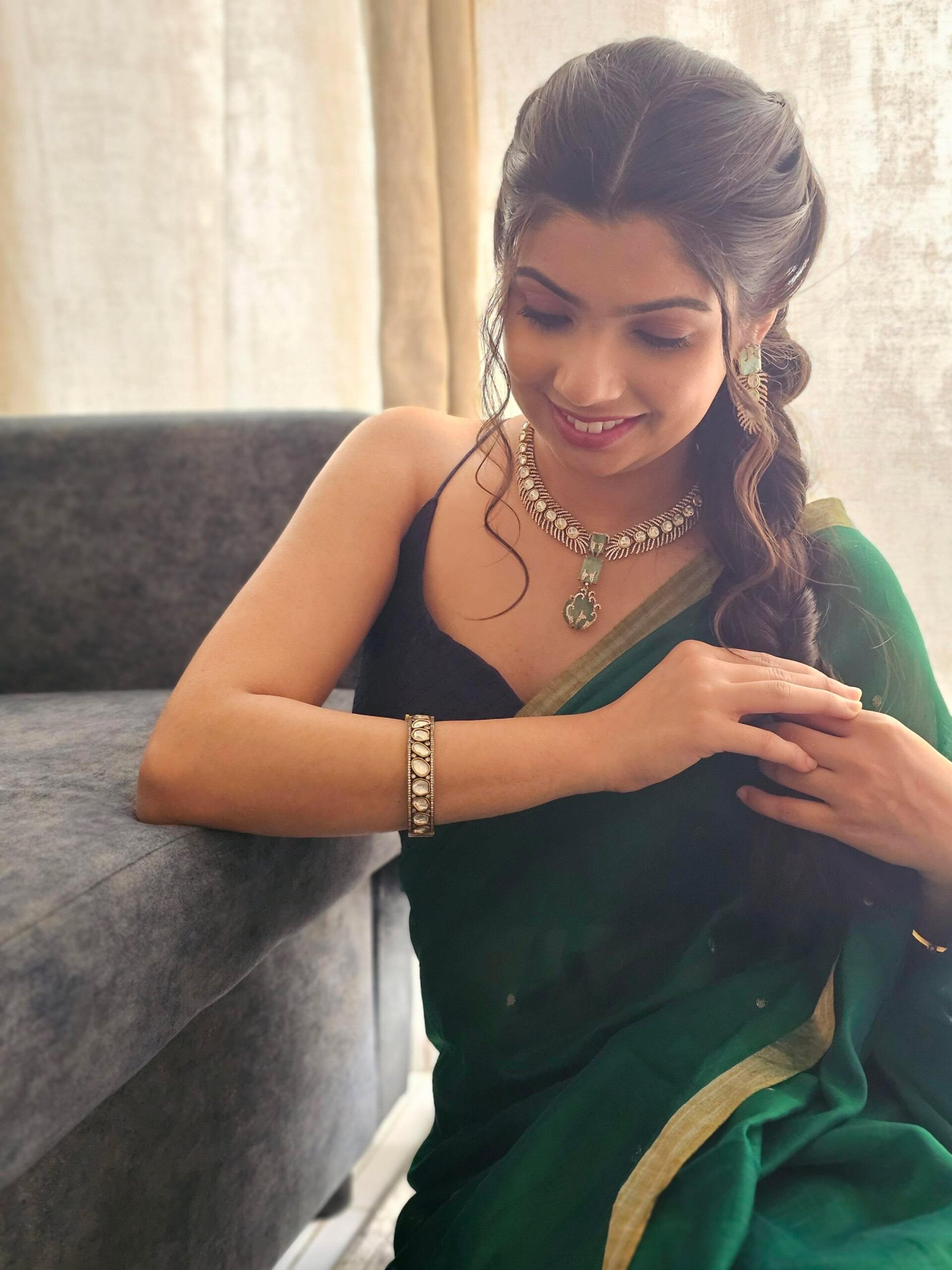 Hiral quartz and polki necklace Thumbnail