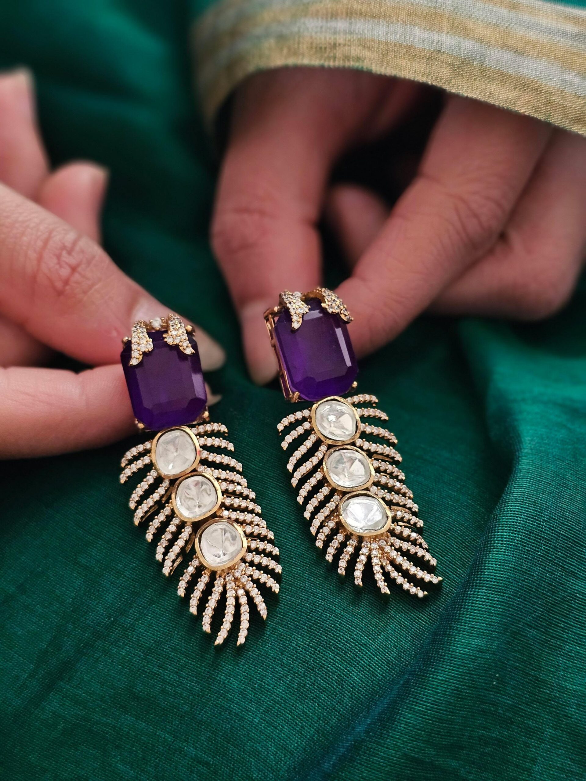 Hiral  quartz and polki necklace Thumbnail