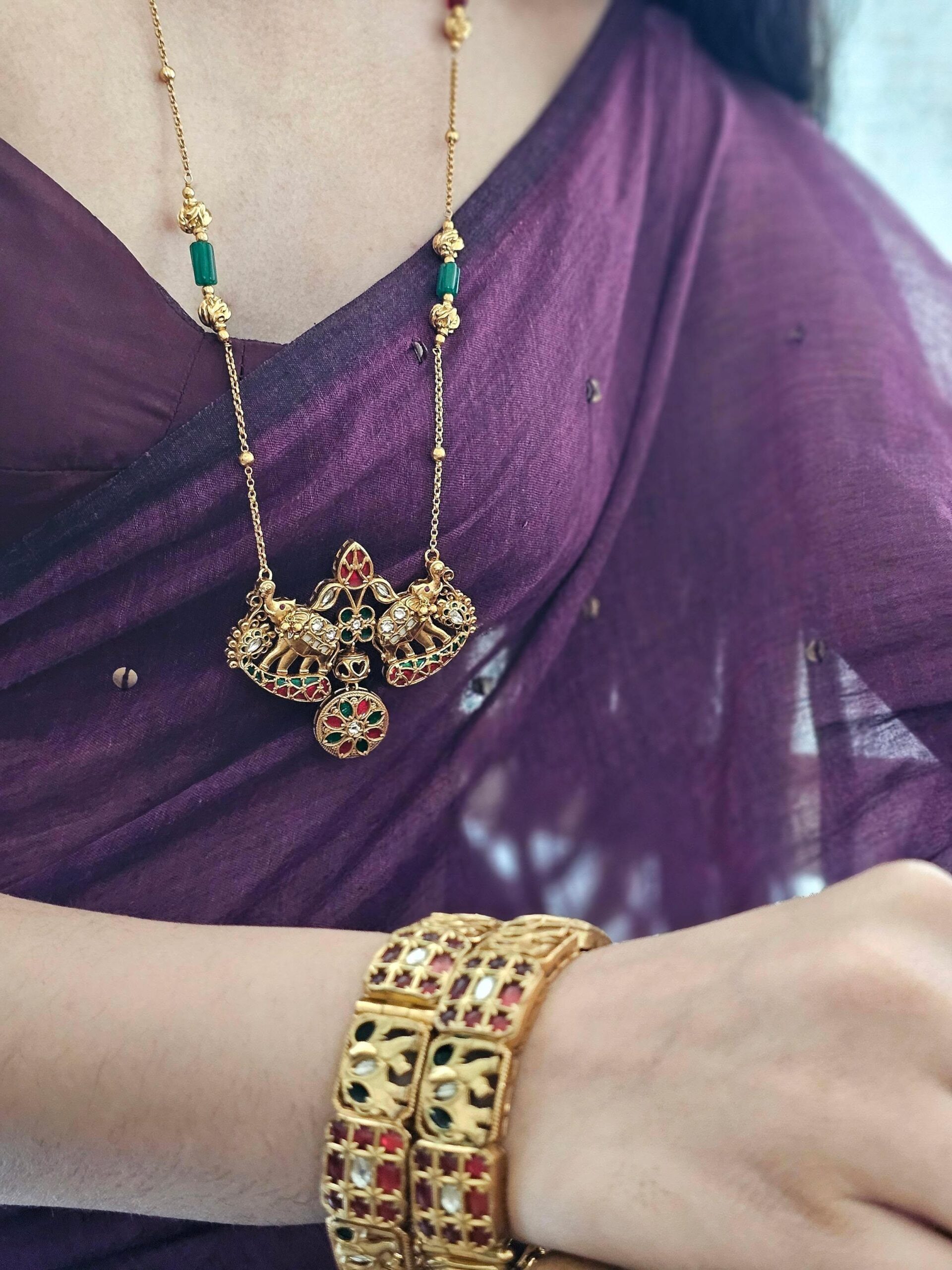 Natasha handcrafted long necklace Thumbnail