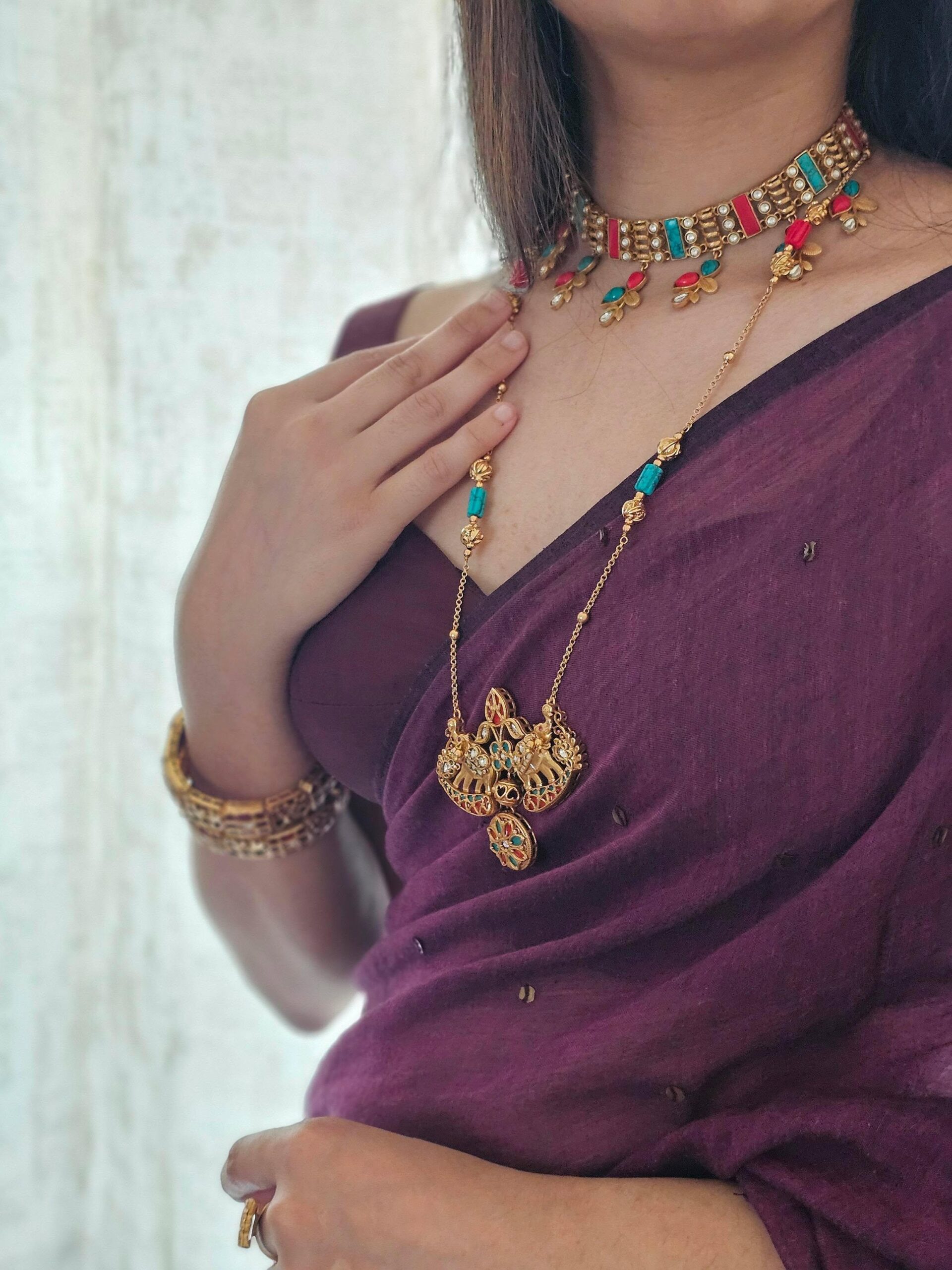 Natasha handcrafted long necklace Thumbnail