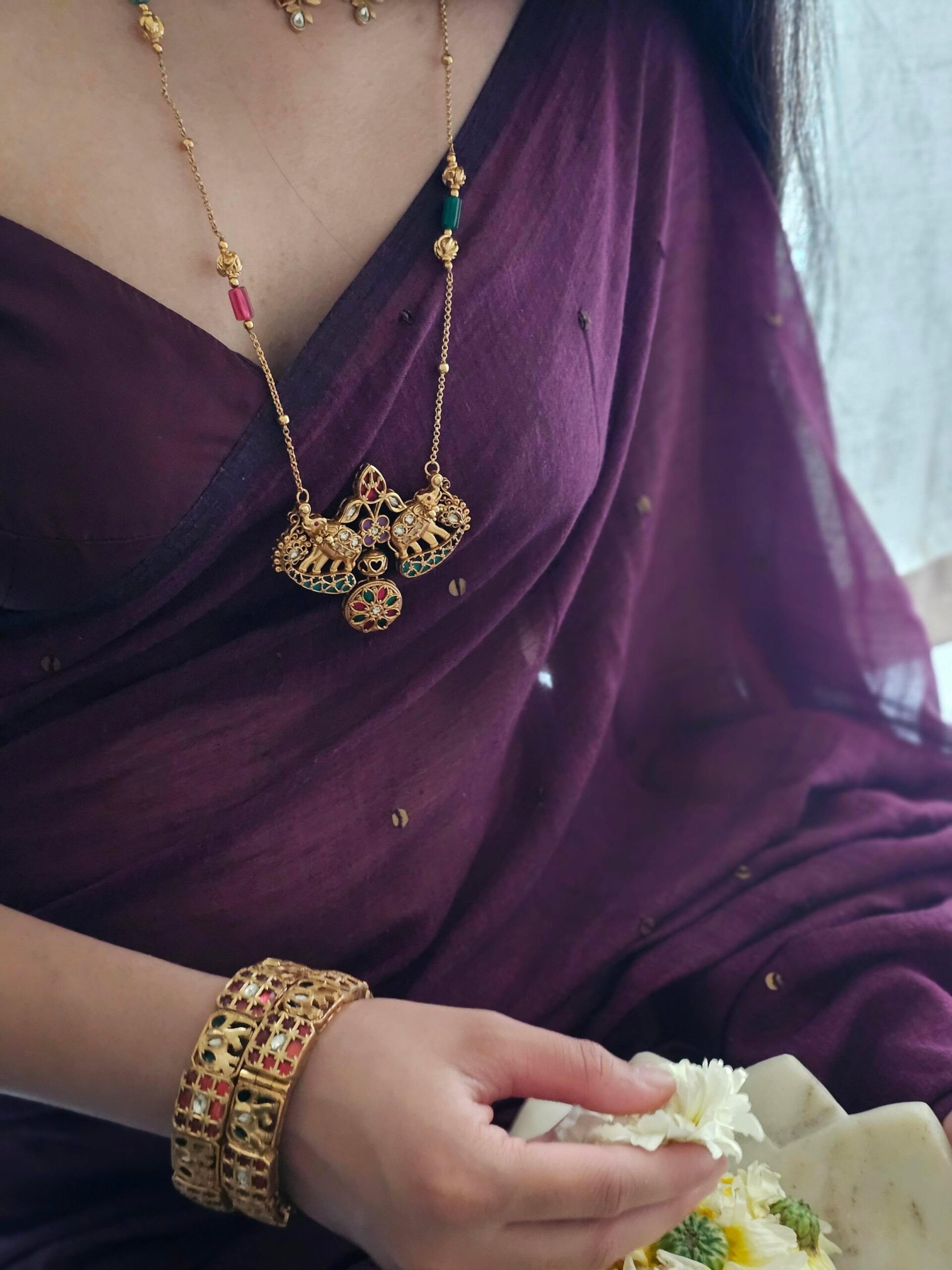 Natasha handcrafted long necklace Thumbnail