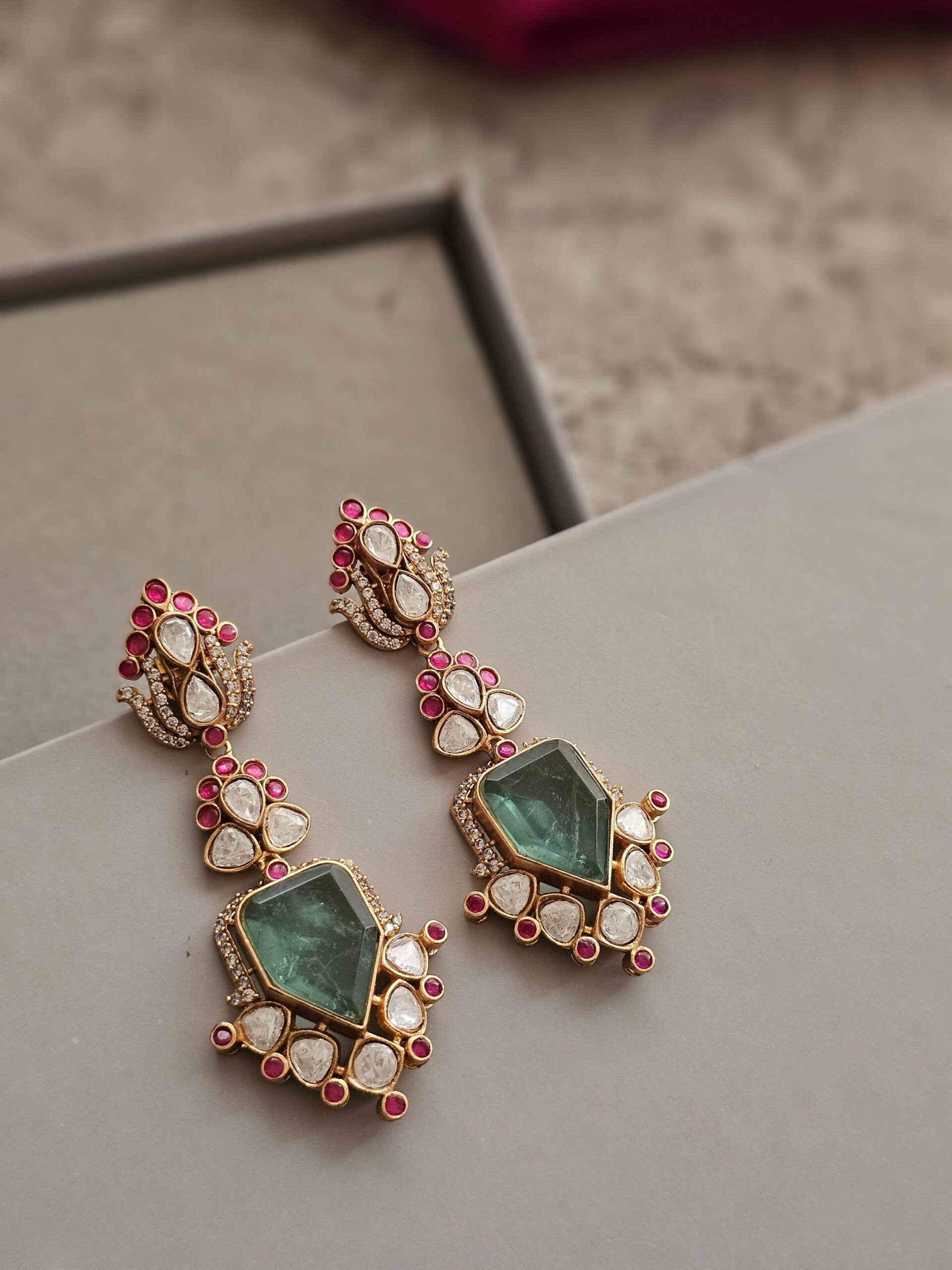 Rasika quartz and polki earrings Thumbnail