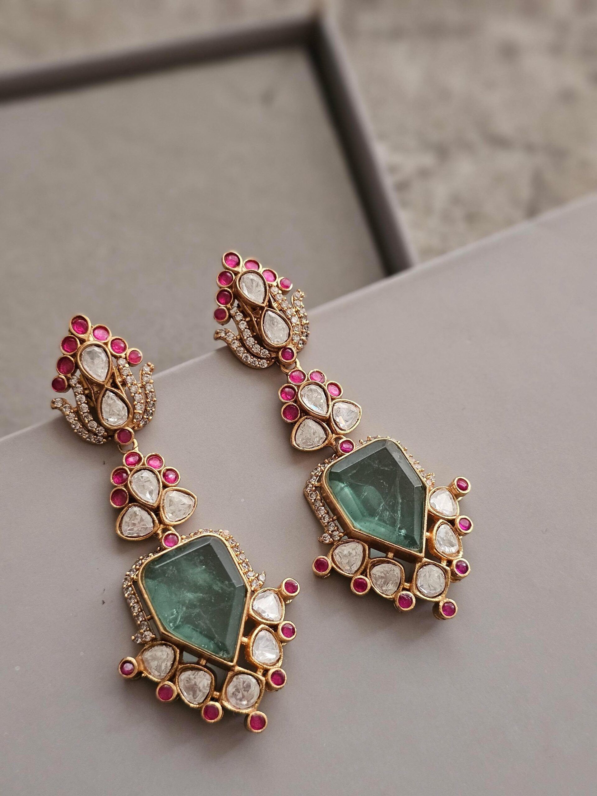Rasika quartz and polki earrings Thumbnail