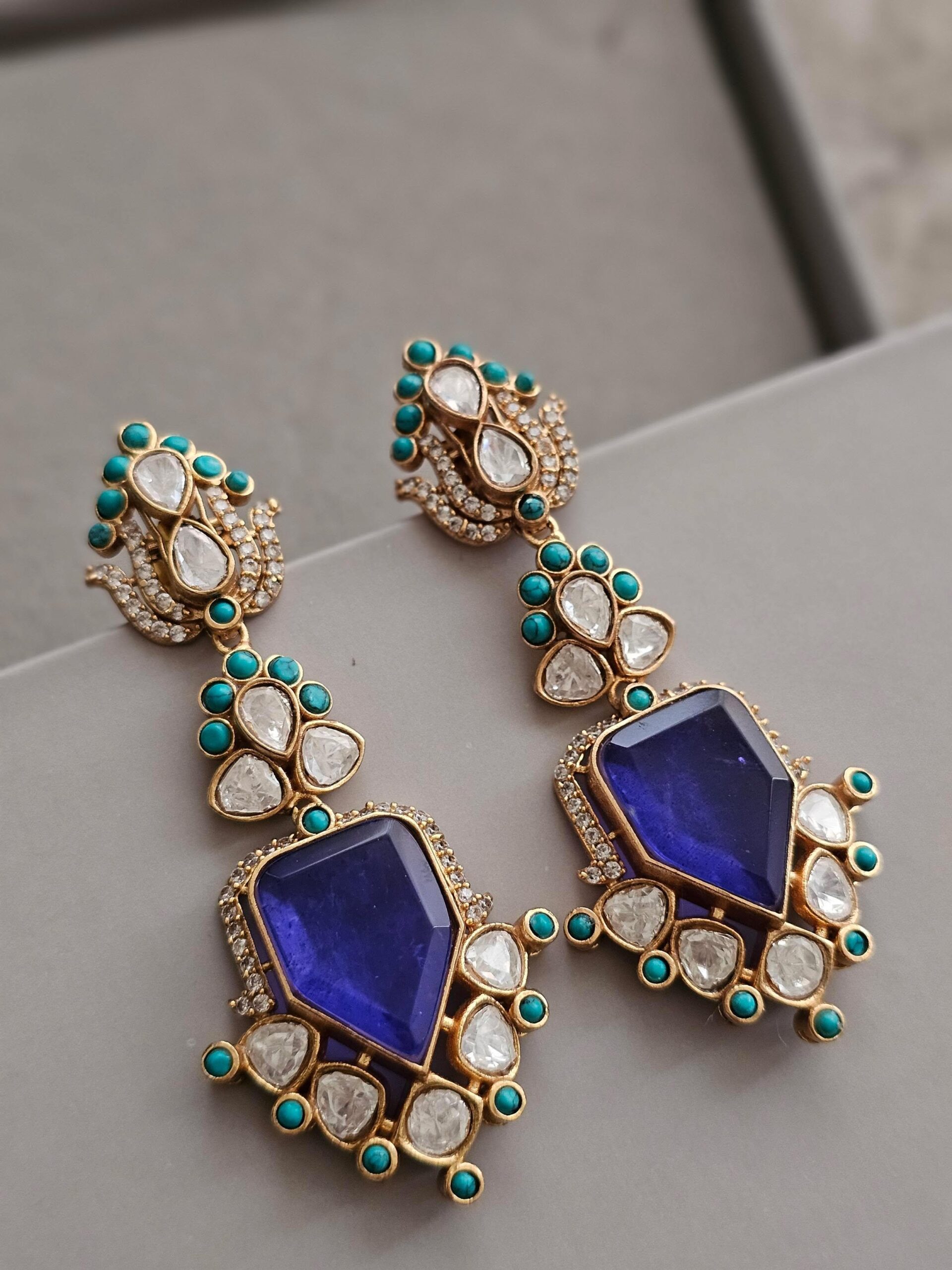 Rasika quartz and polki earrings Thumbnail