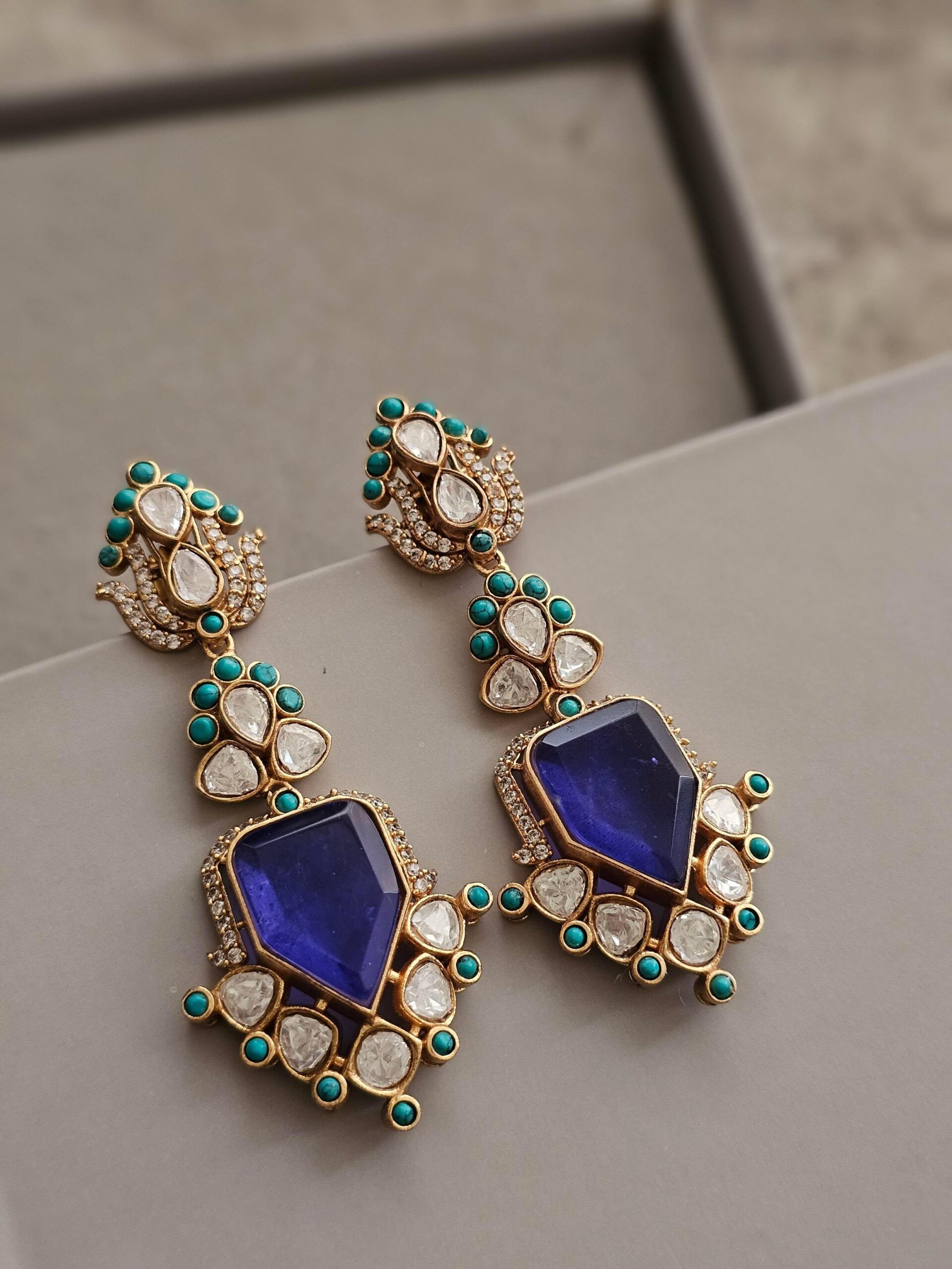 Rasika quartz and polki earrings Thumbnail