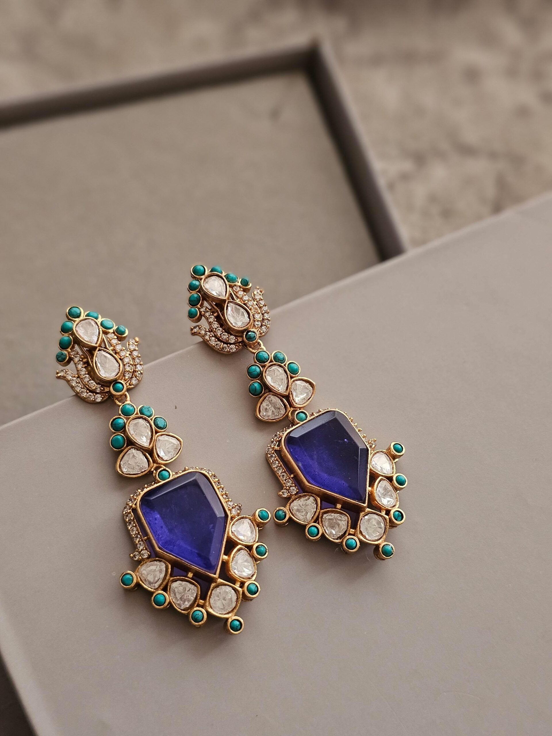 Rasika quartz and polki earrings Thumbnail