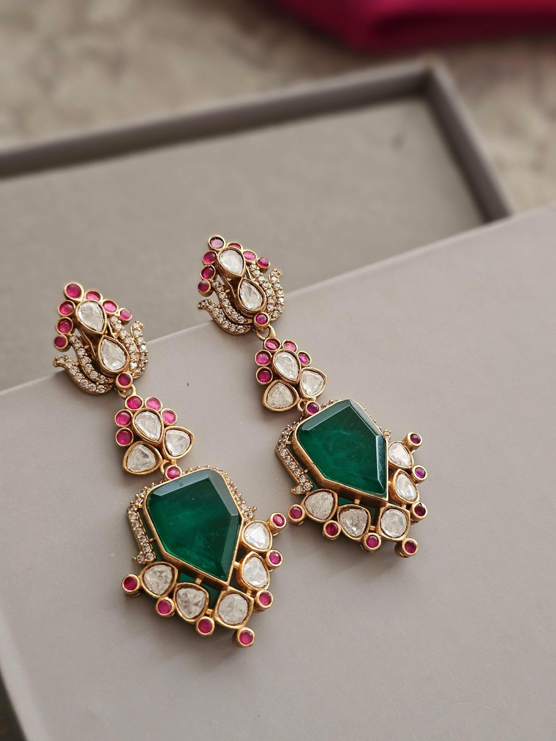 Rasika quartz and polki earrings Thumbnail