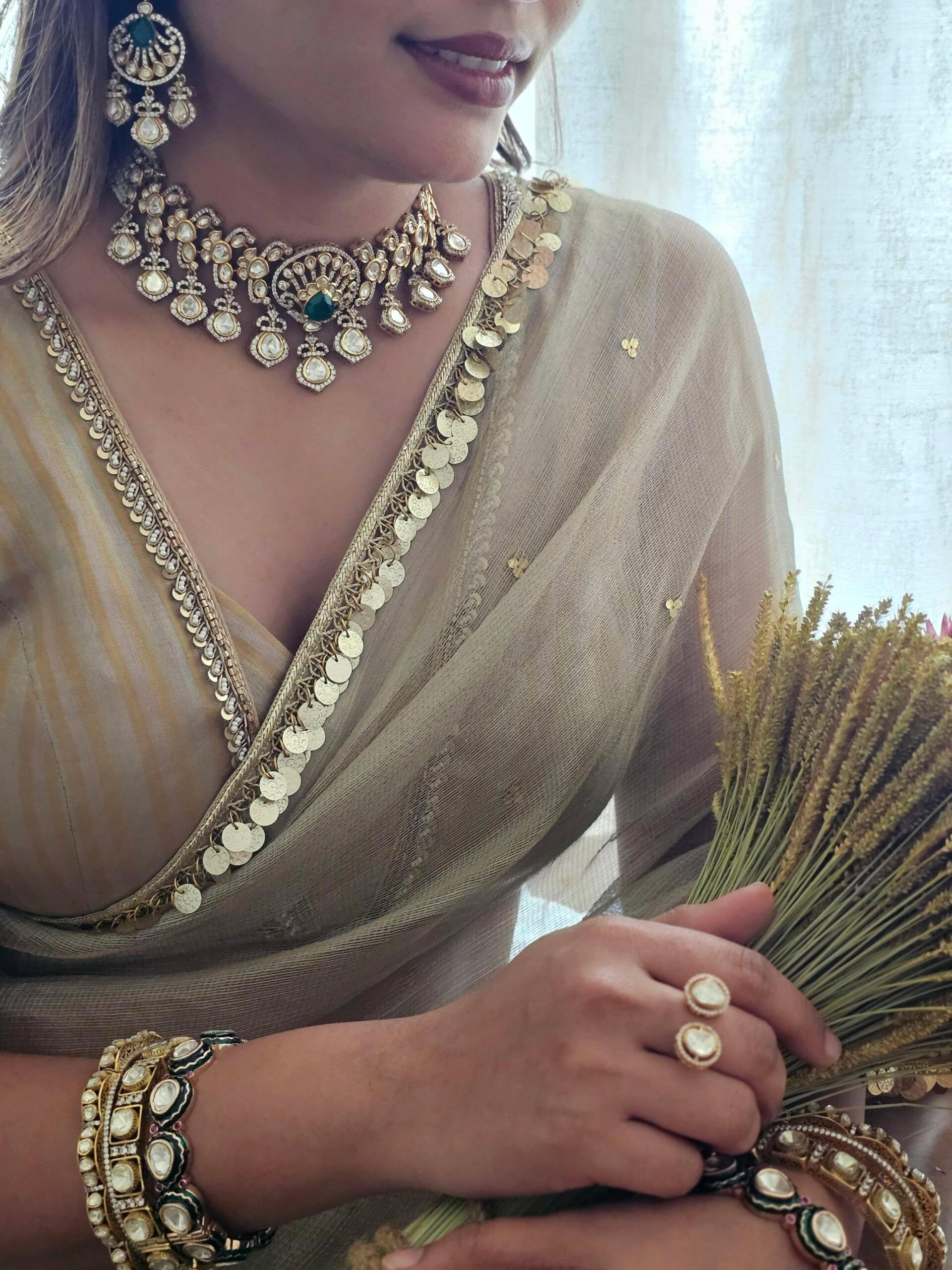 Dhriti pearl and polki choker Thumbnail