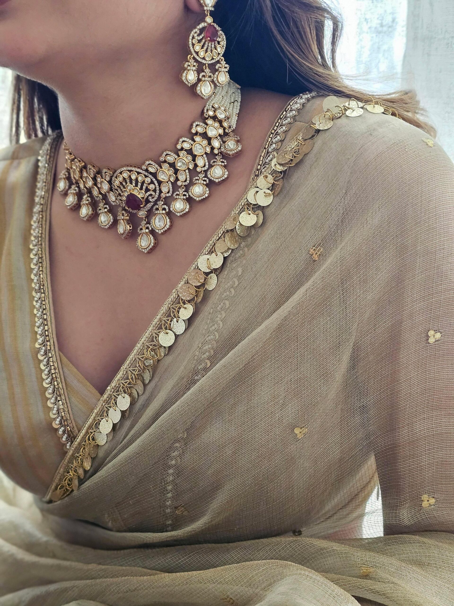 Dhriti pearl and polki choker Thumbnail