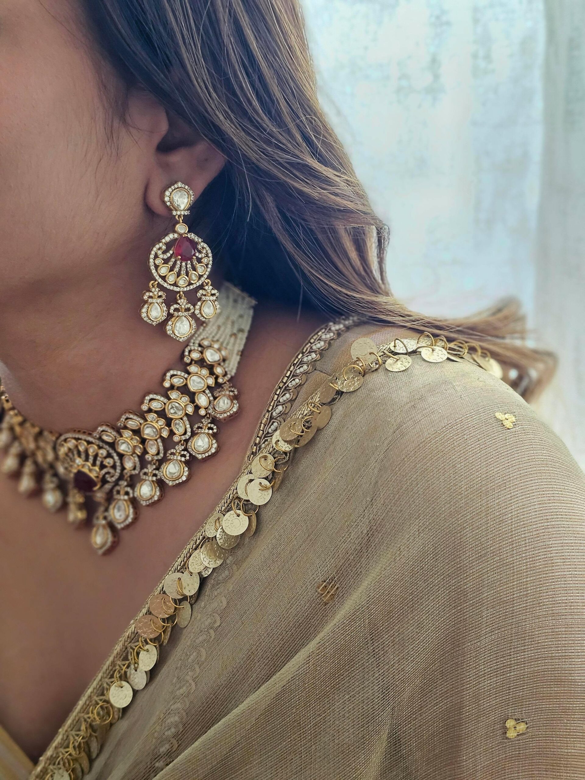 Dhriti pearl and polki choker Thumbnail