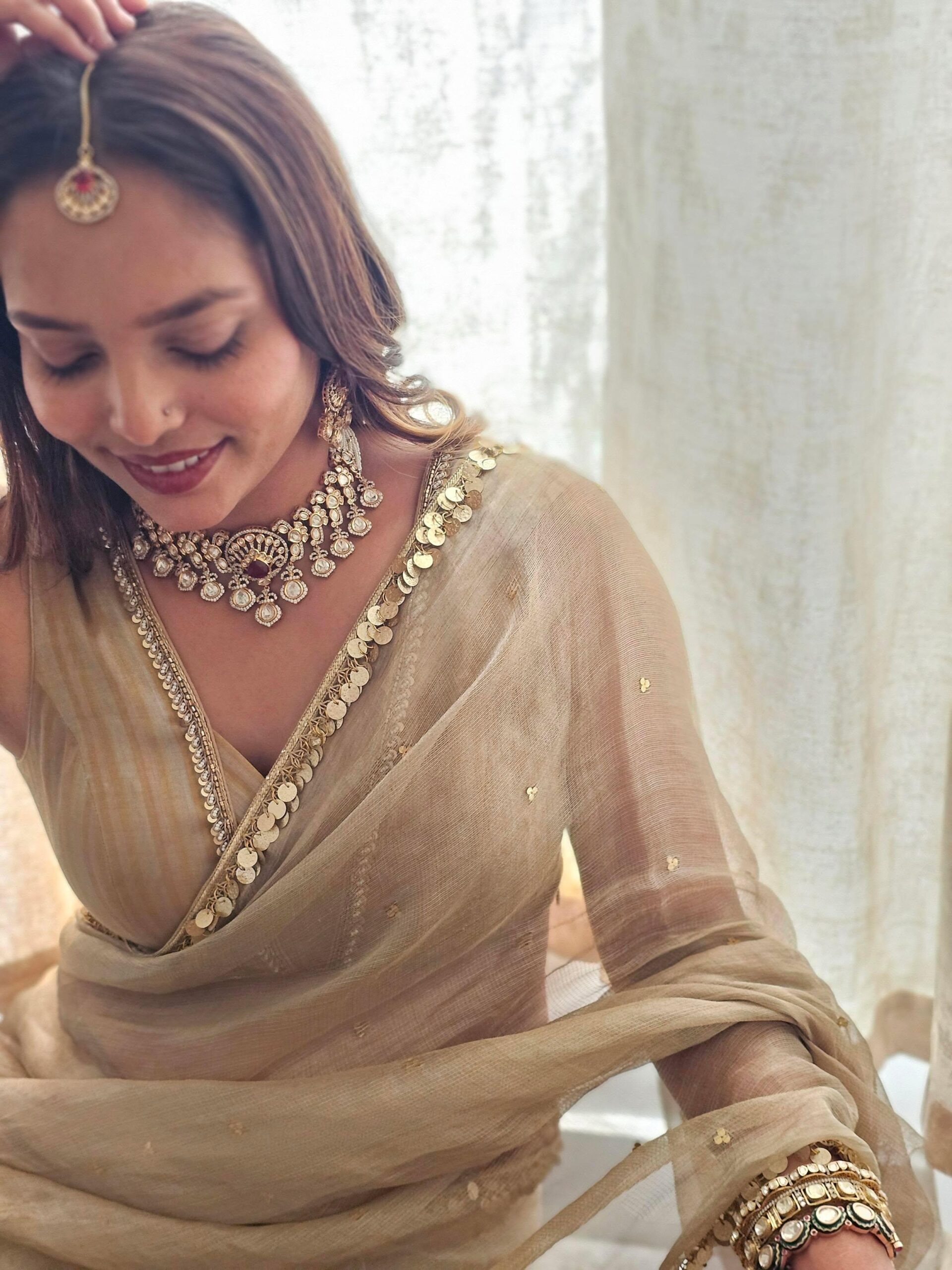 Dhriti pearl and polki choker Thumbnail