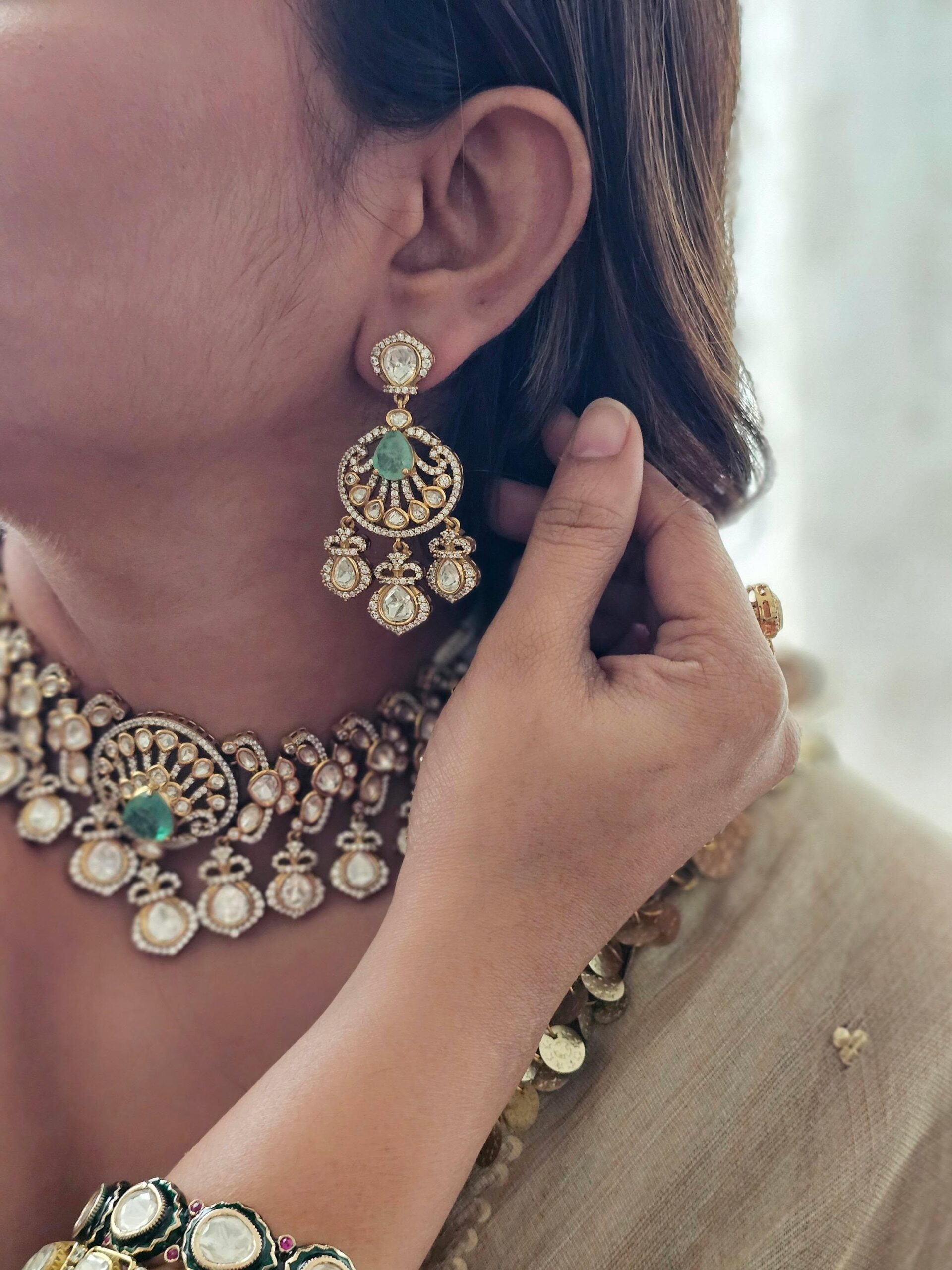 Dhriti pearl and polki choker Thumbnail