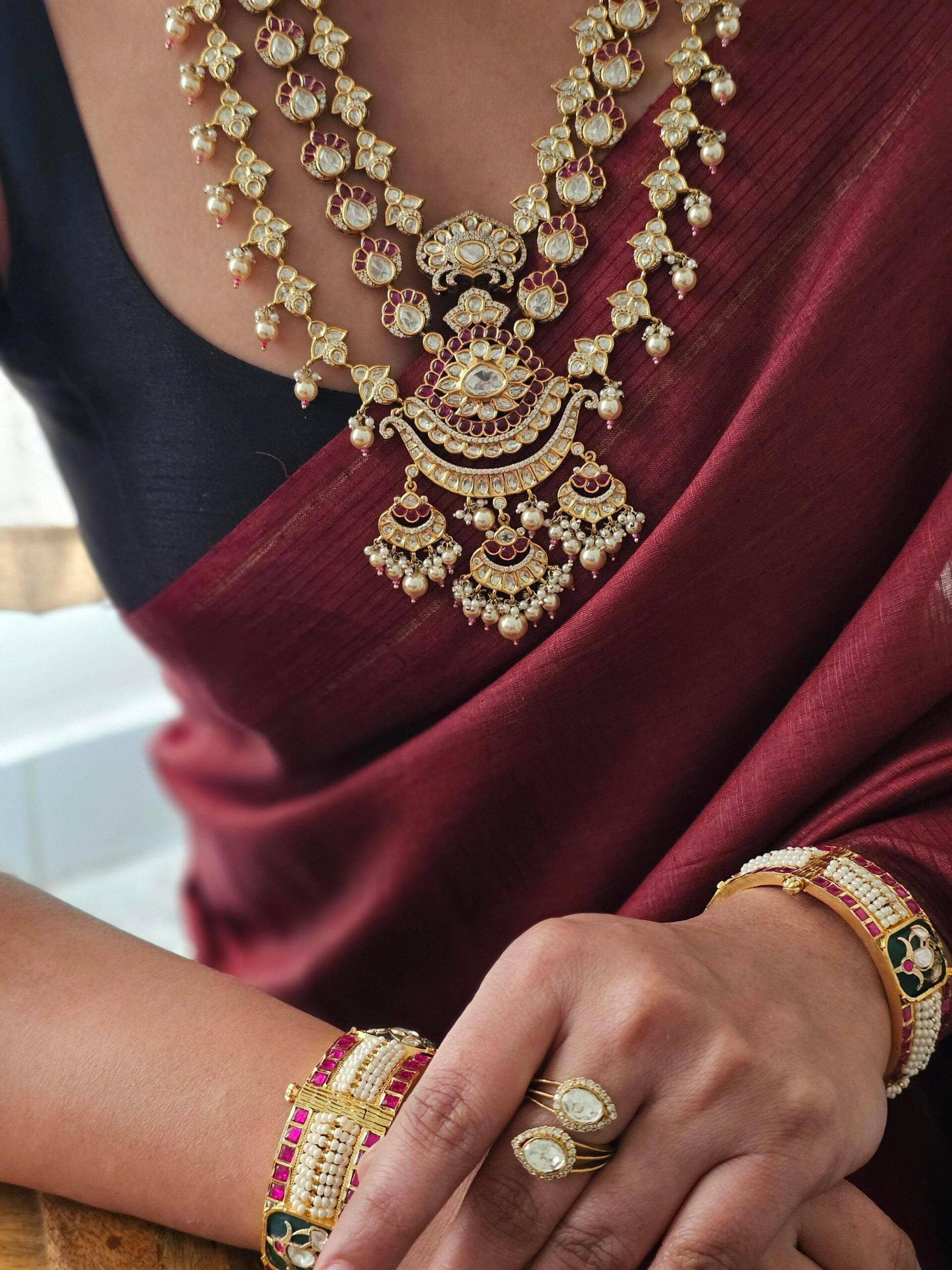 Armeena layered meenakari necklace Thumbnail
