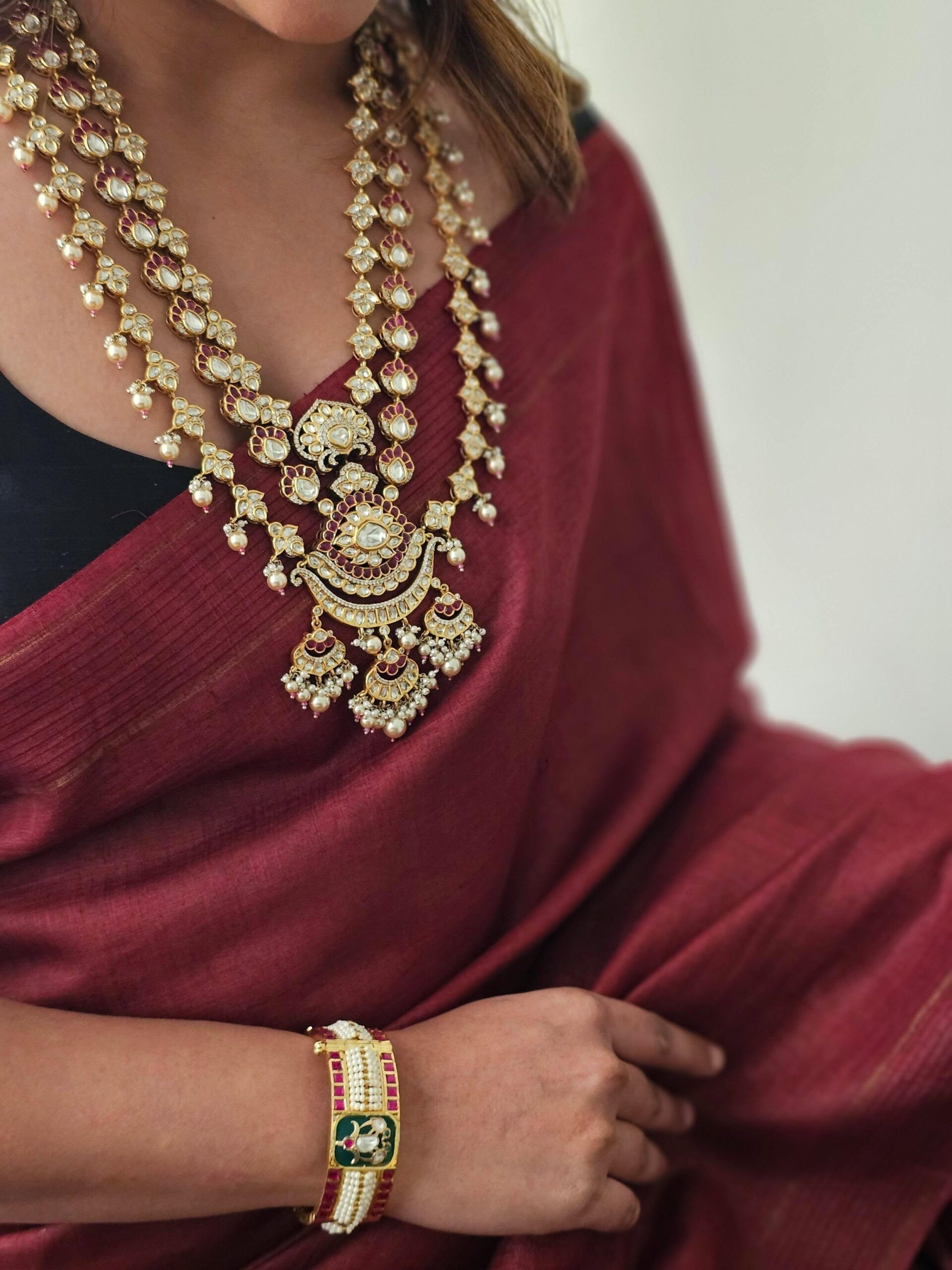 Armeena layered meenakari necklace Thumbnail