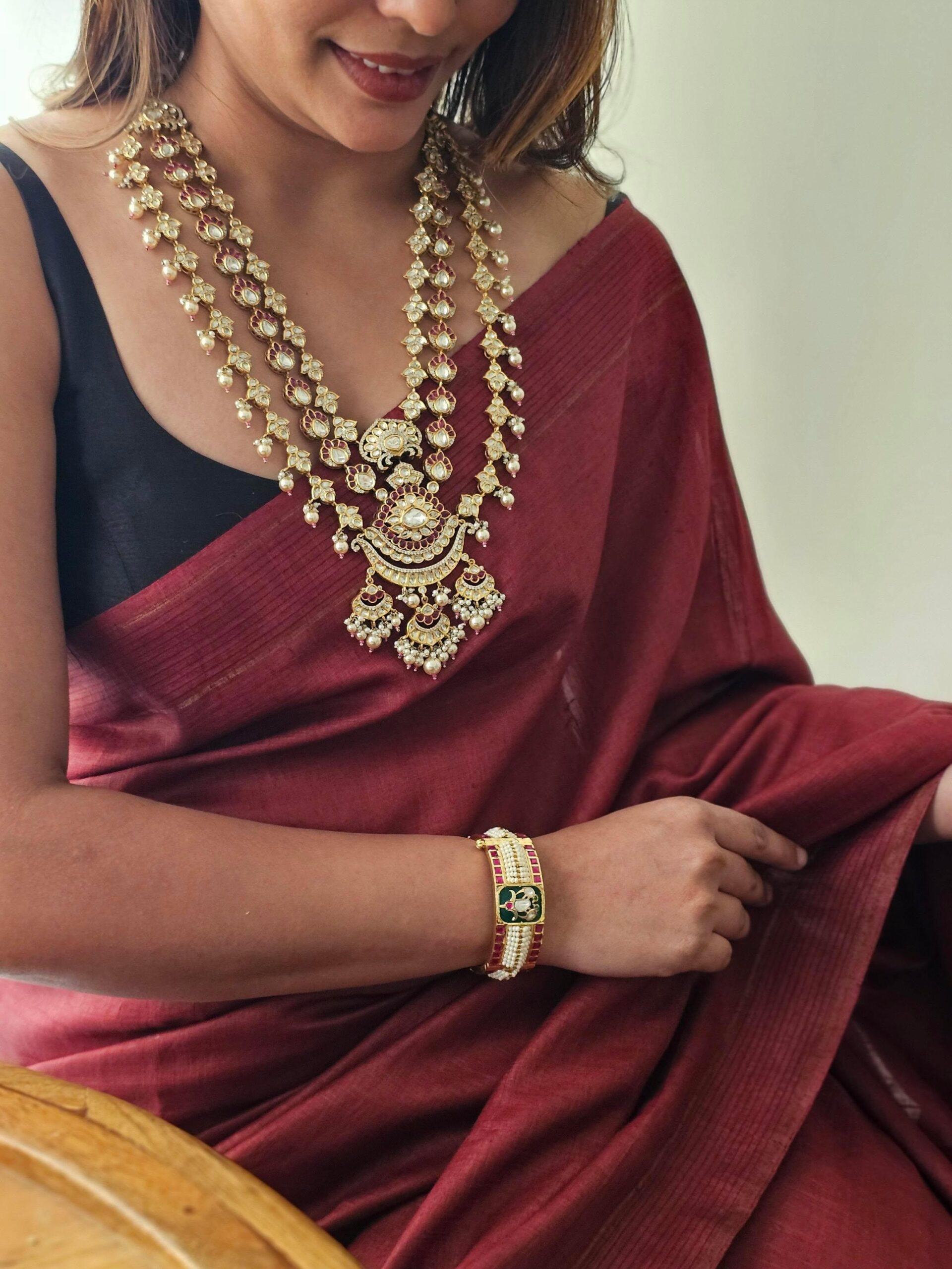 Armeena layered meenakari necklace Thumbnail