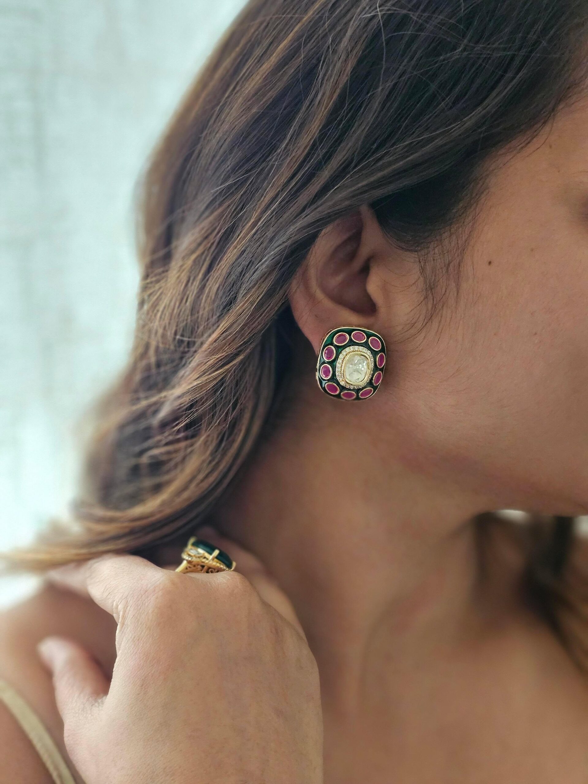 Aria meenakari studs Thumbnail