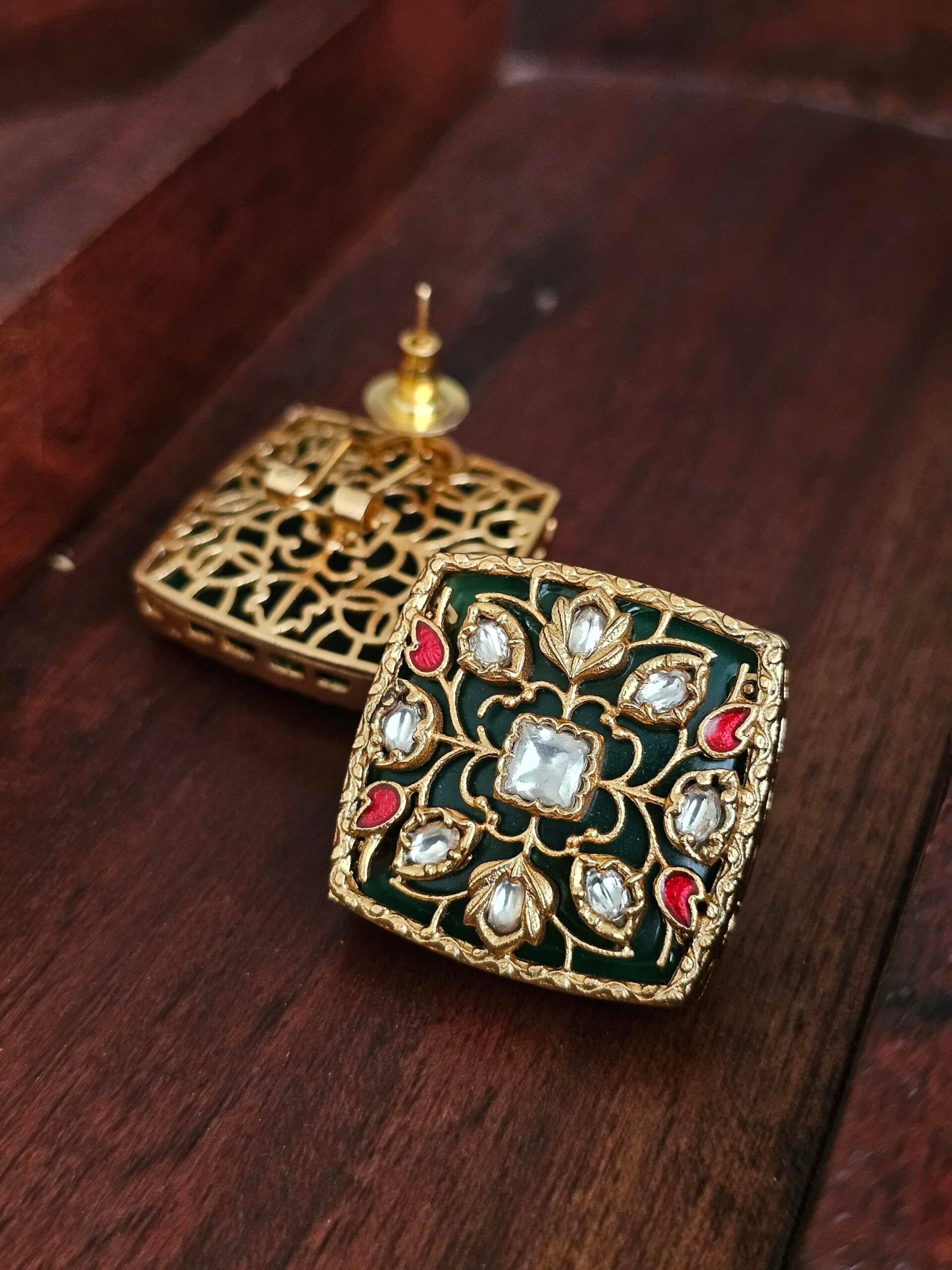 resham handcrafted studs Thumbnail