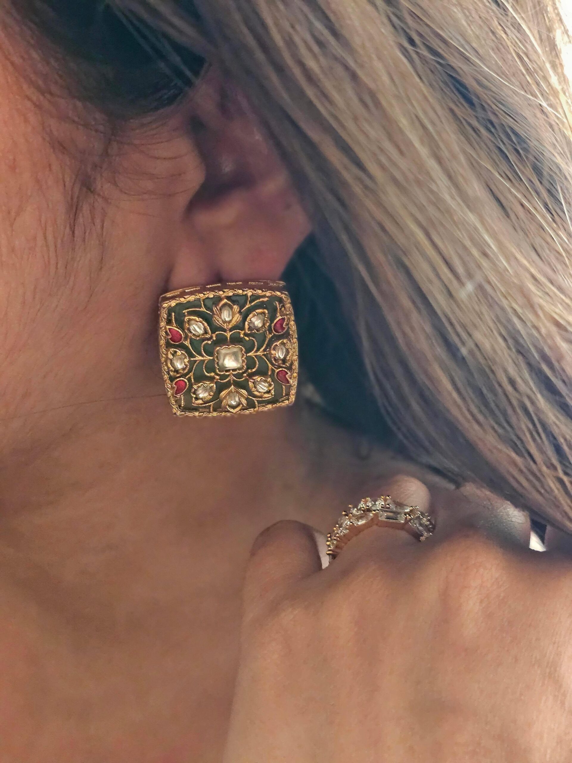 Resham handcrafted studs Thumbnail