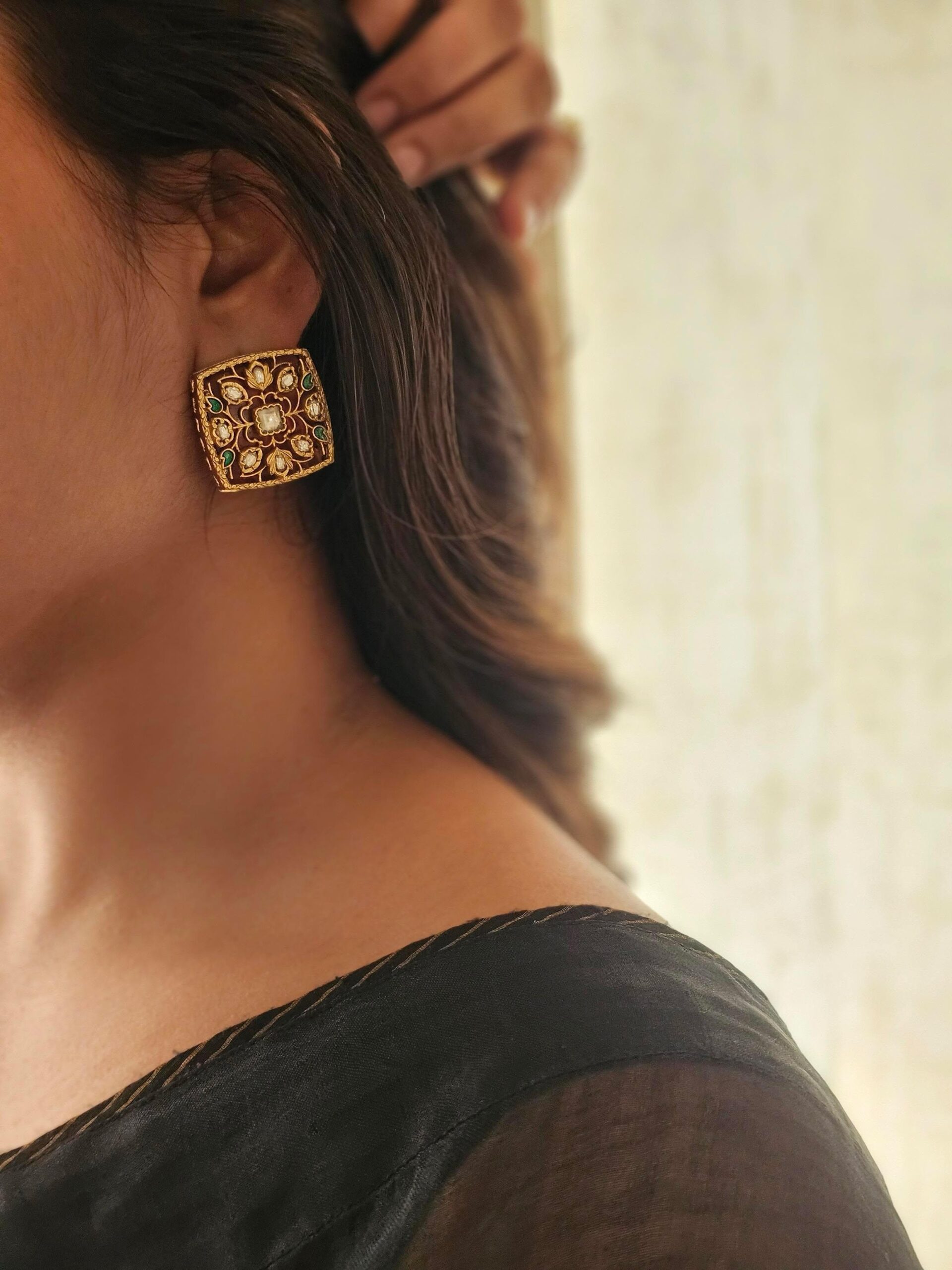 Resham handcrafted studs Thumbnail