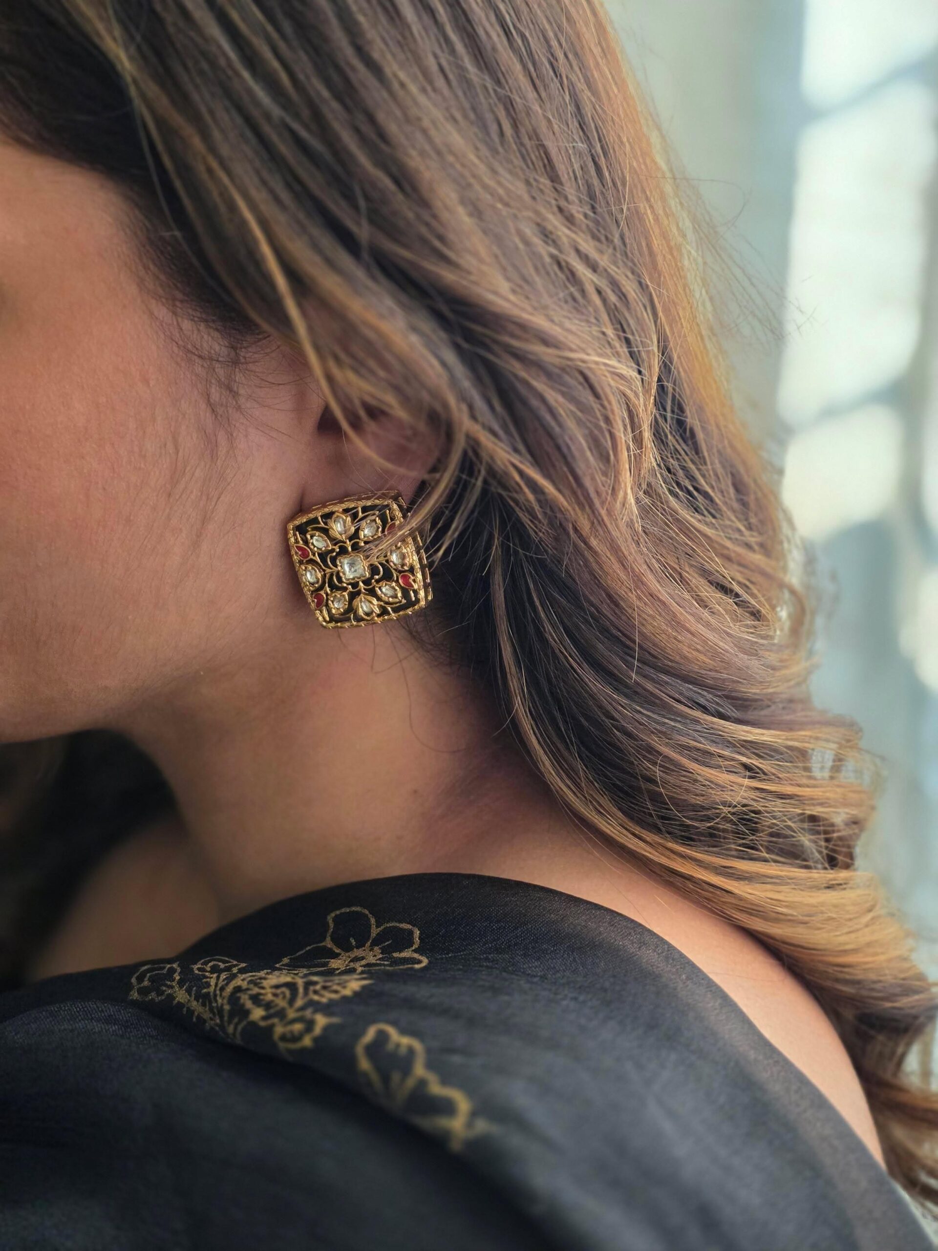 Resham handcrafted studs Thumbnail