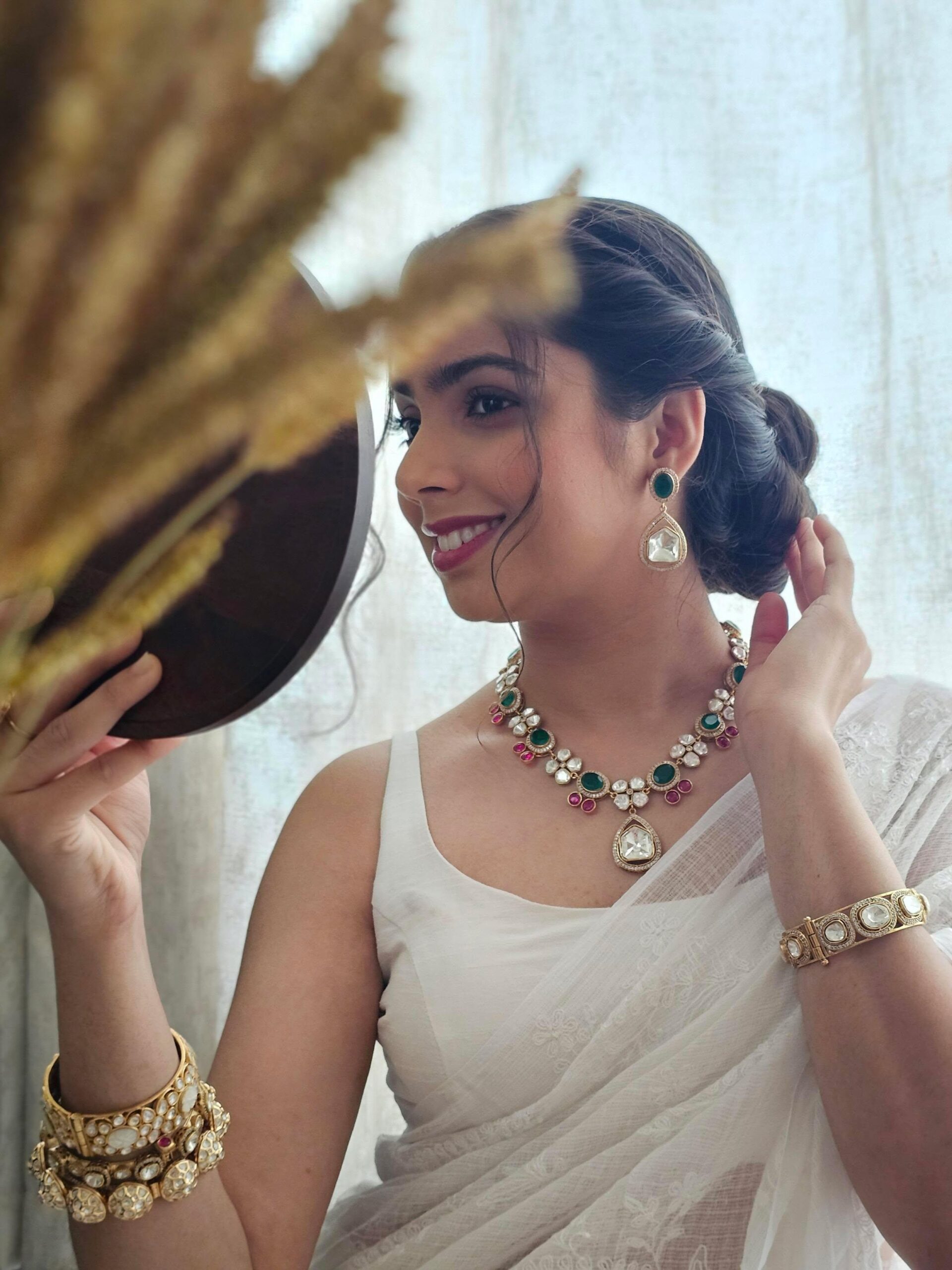 Shriya quartz and polki necklace Thumbnail