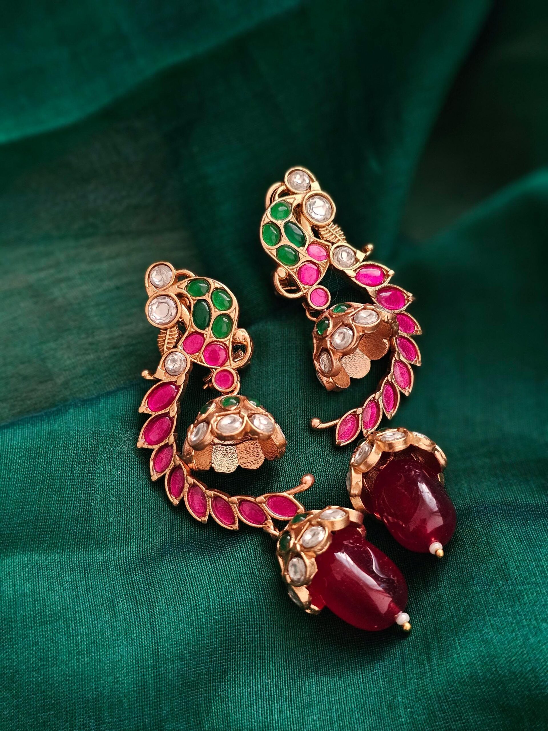 Zuri polki and pearl earrings Thumbnail