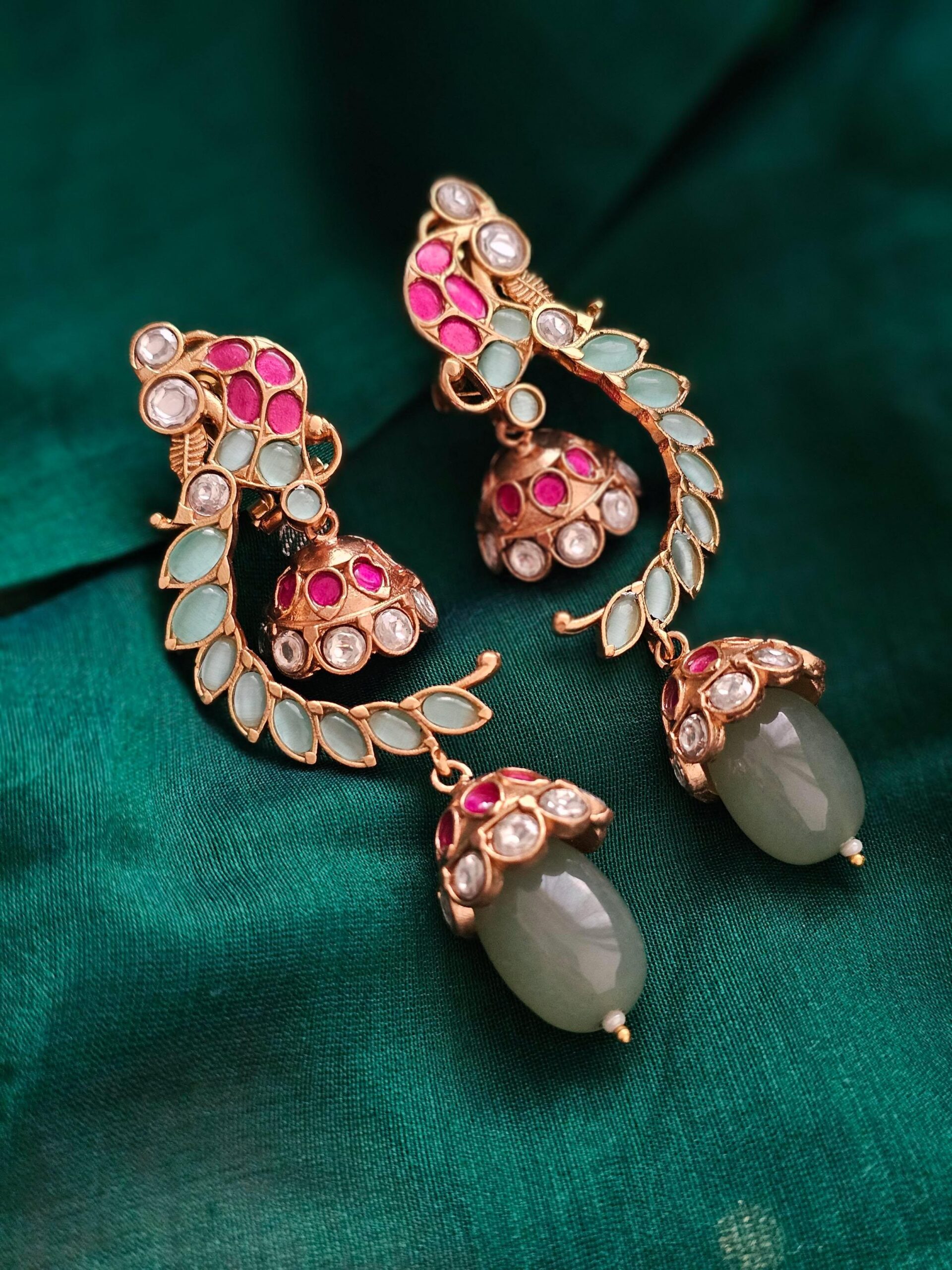 Zuri polki and pearl earrings Thumbnail