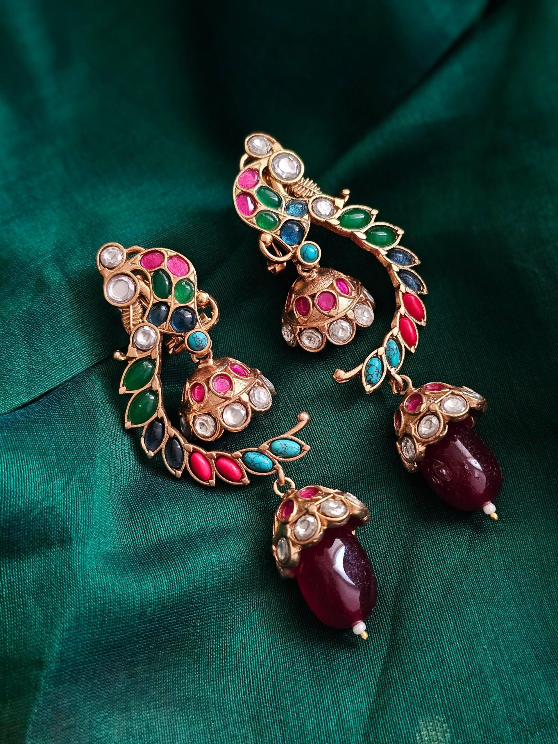 Zuri polki and pearl earrings Thumbnail