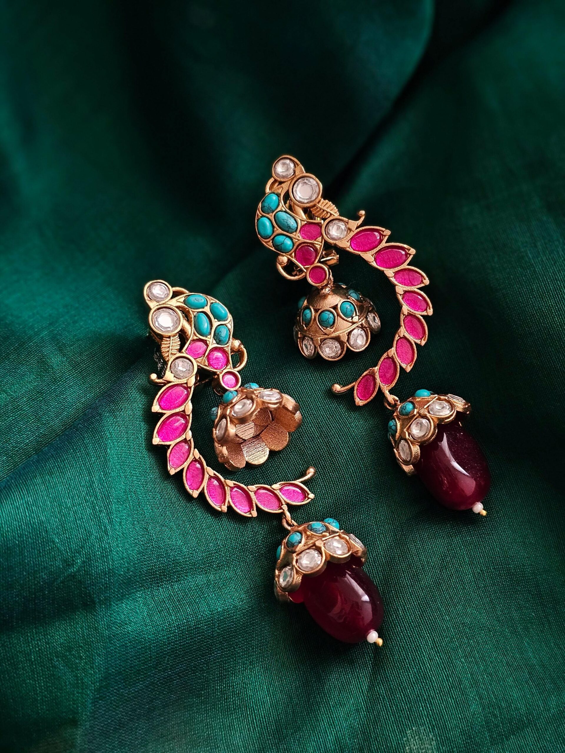 Zuri polki and pearl earrings Thumbnail