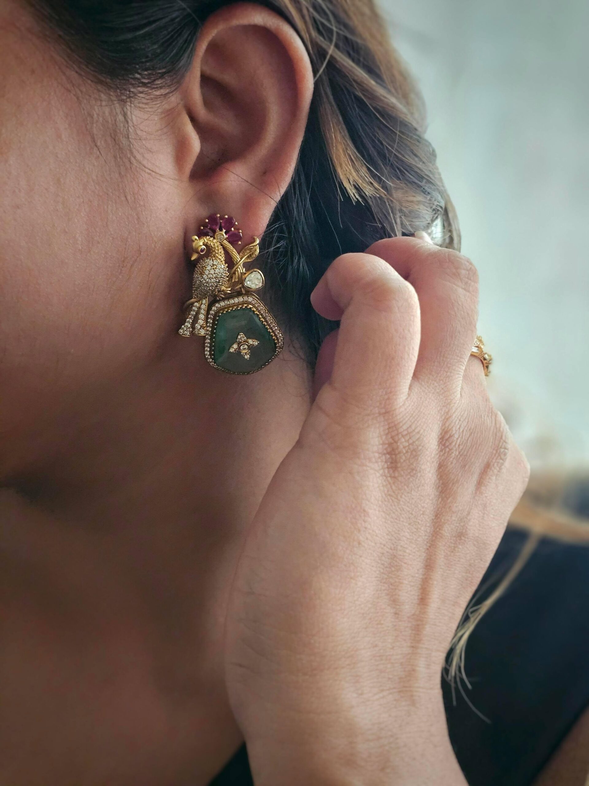 Mayurvan semi-precious stone long necklace Thumbnail