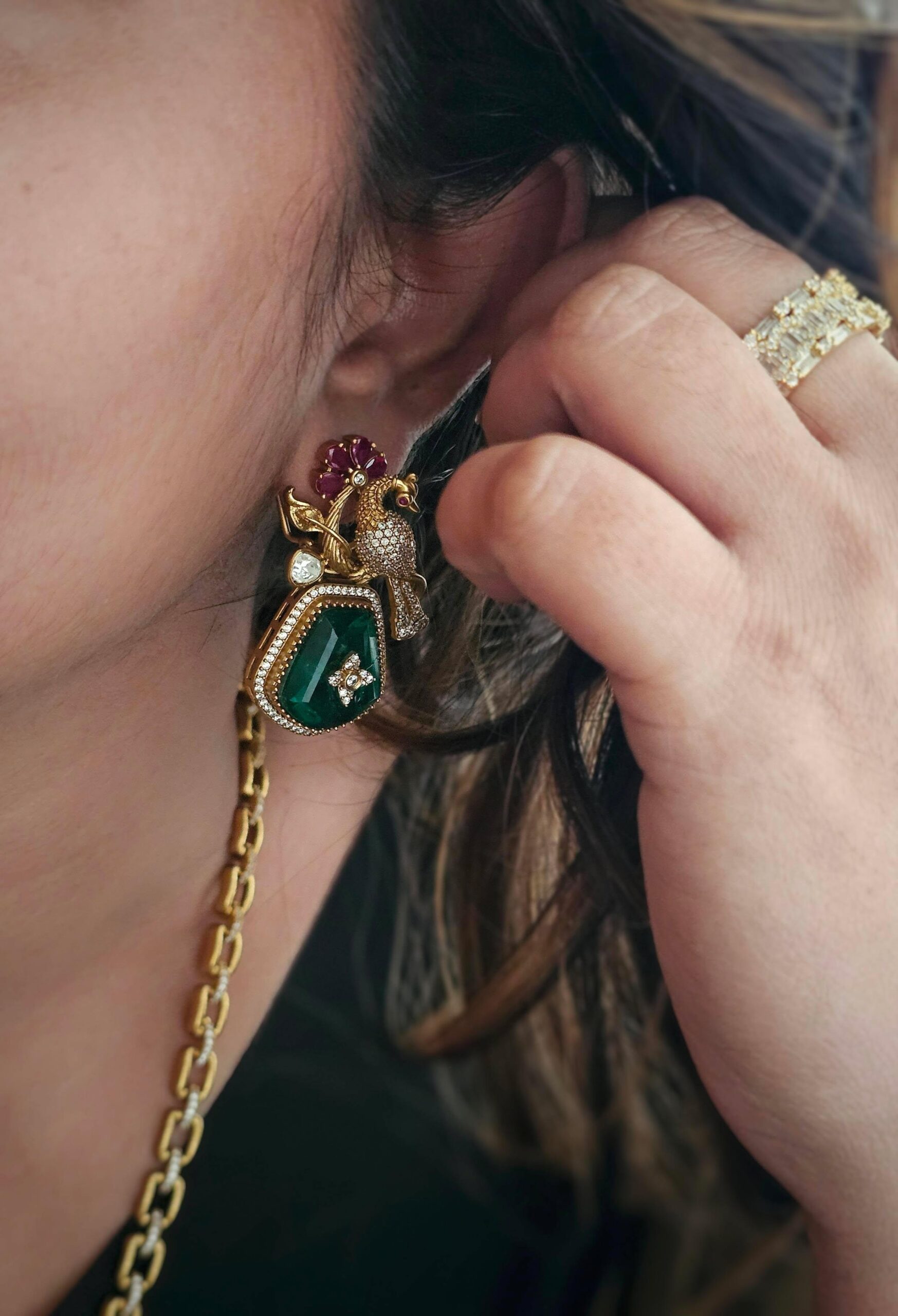 Mayurvan semi-precious stone long necklace Thumbnail