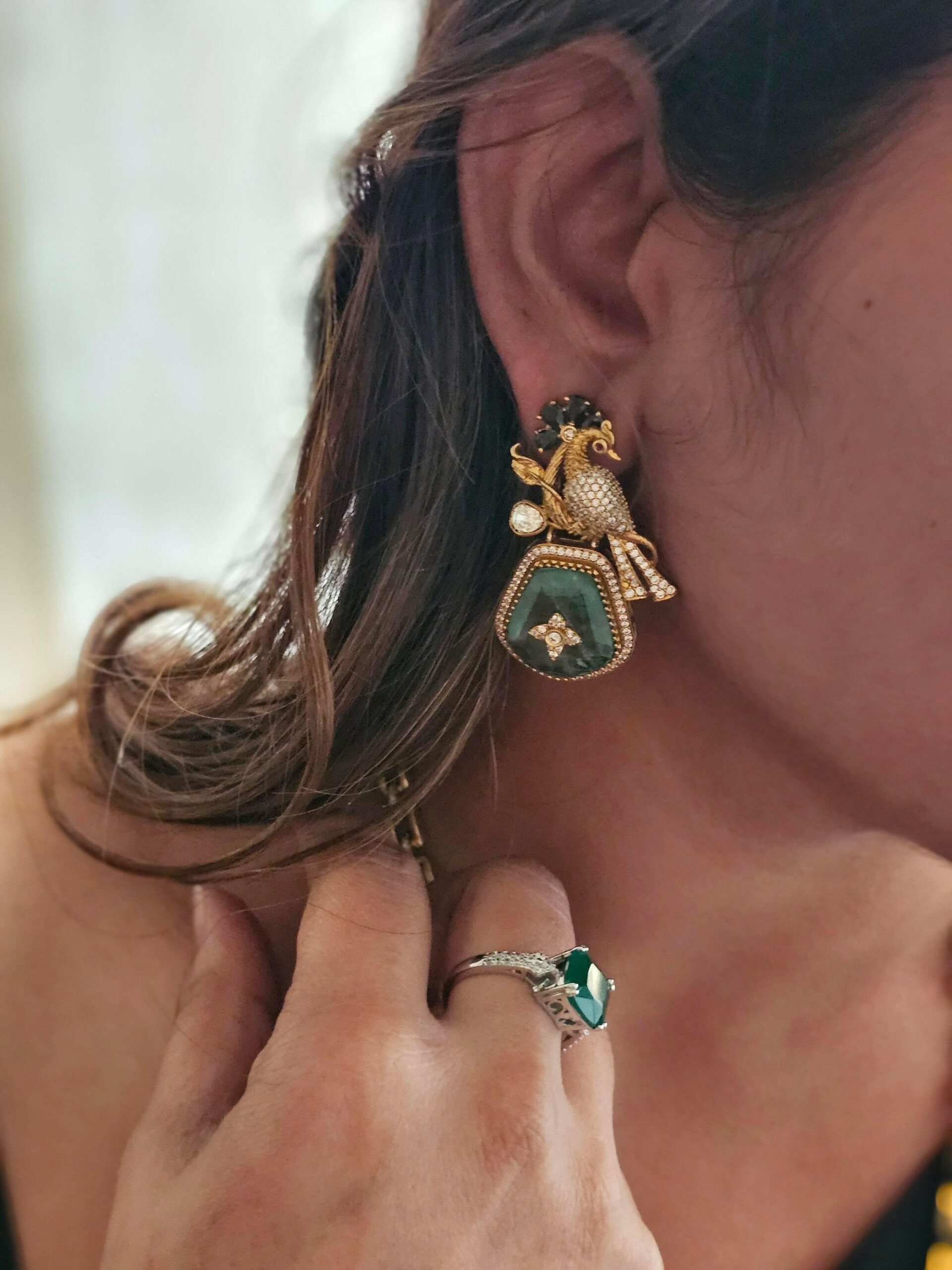 Mayurvan semi-precious stone long necklace Thumbnail