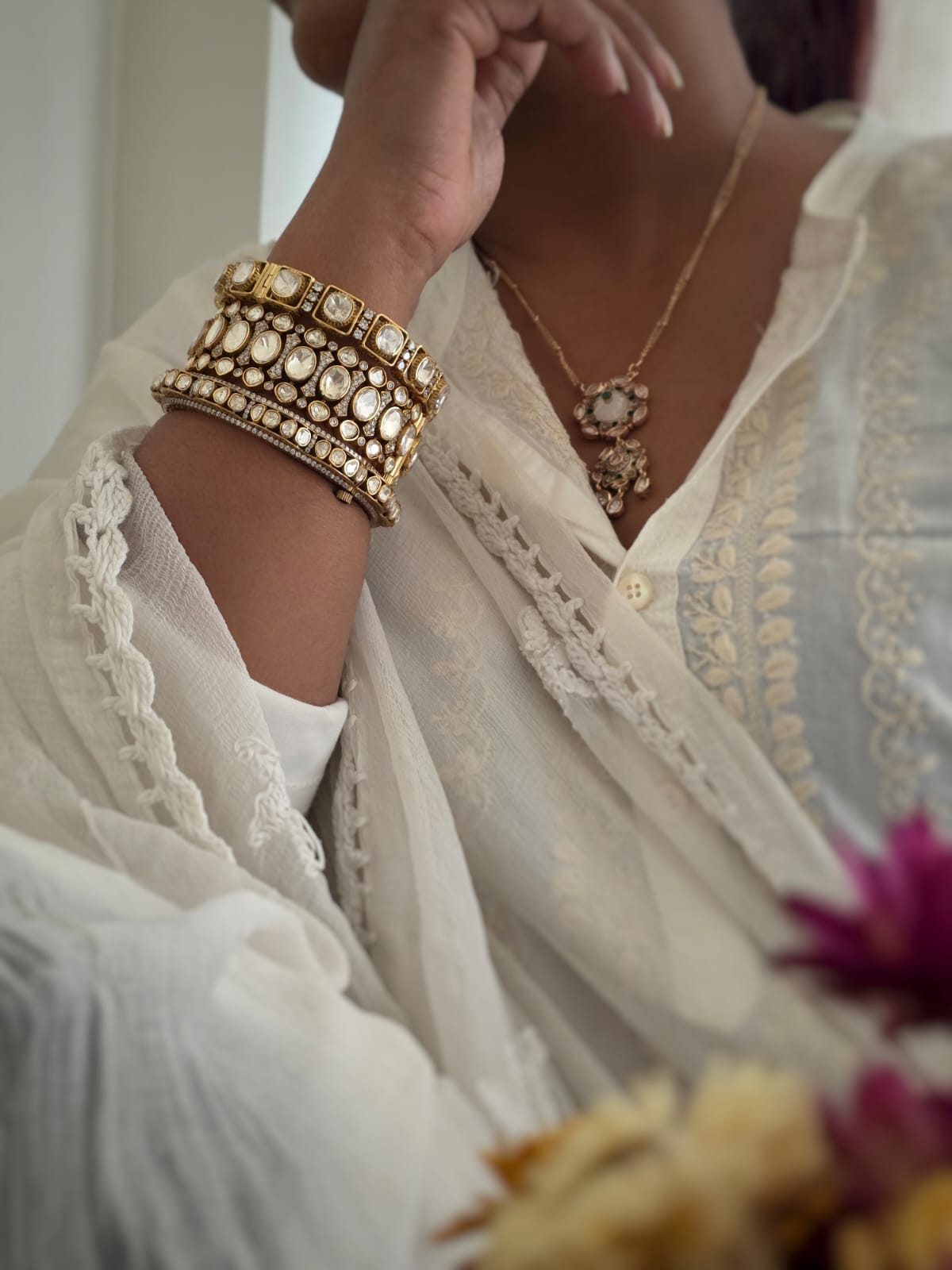 Netra openable polki bangles Thumbnail