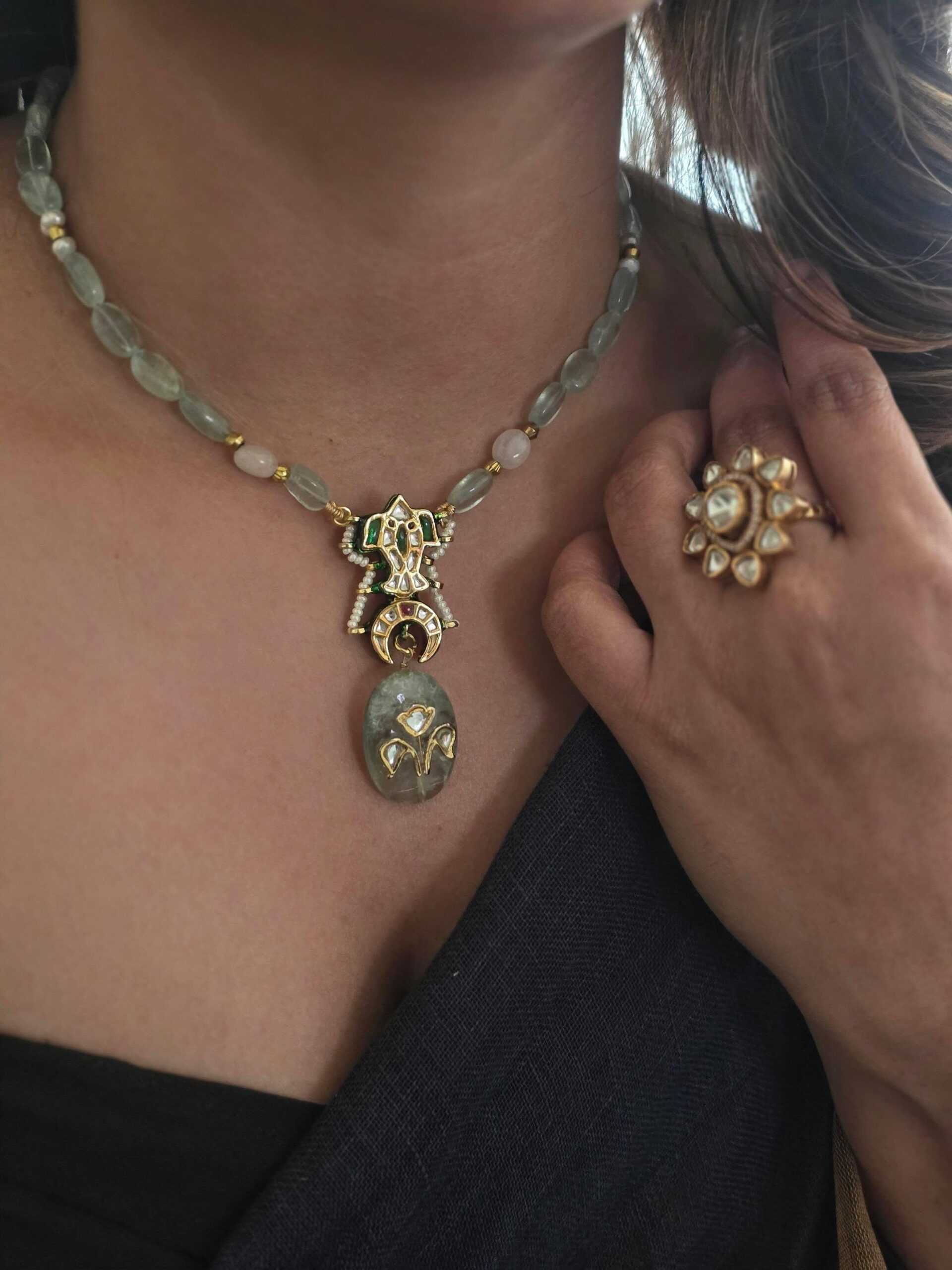 Shriya semi precious delicate necklace Thumbnail